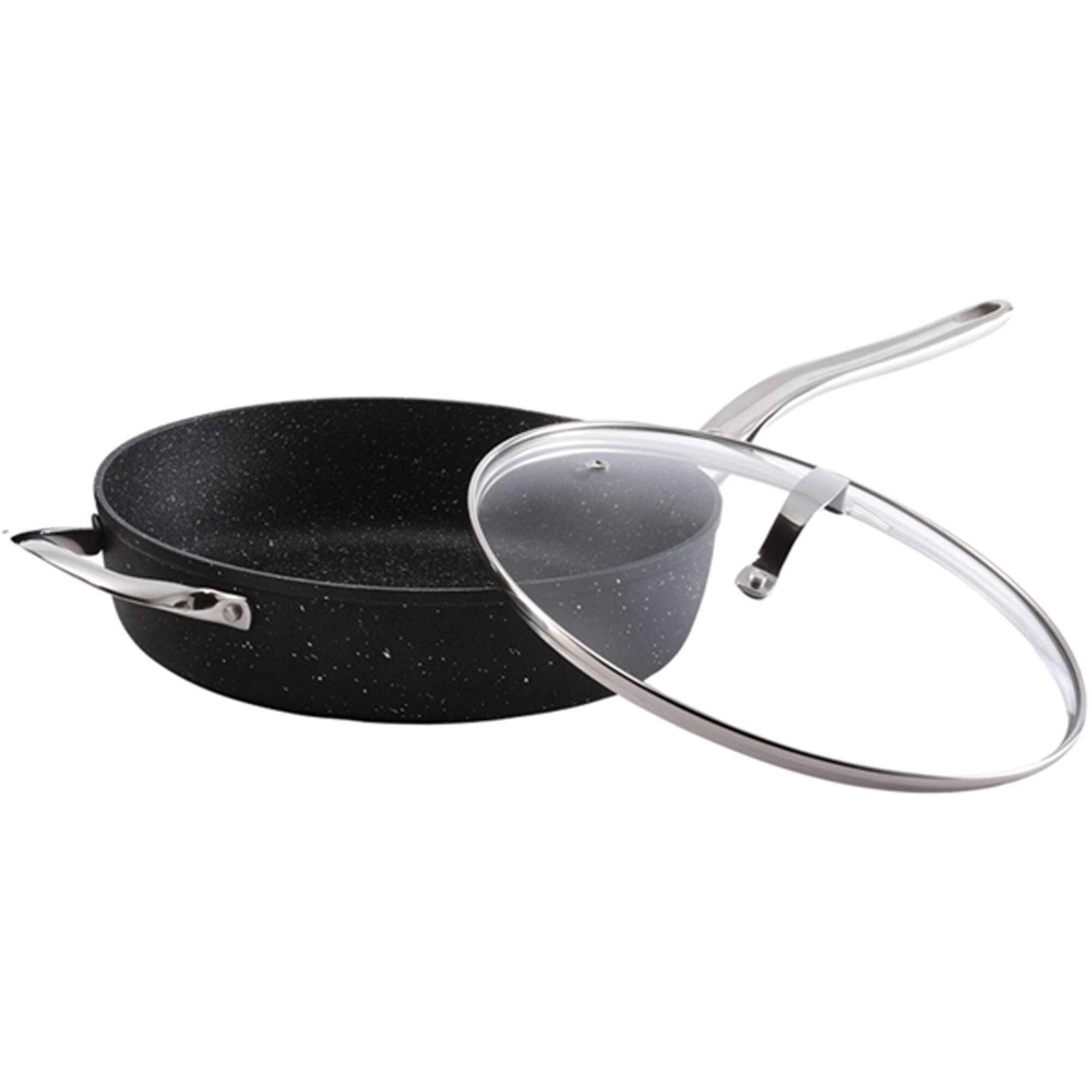 The Rock® by Starfrit 11" Sauté Pan with Glass Lid & Stainless Steel Handles
