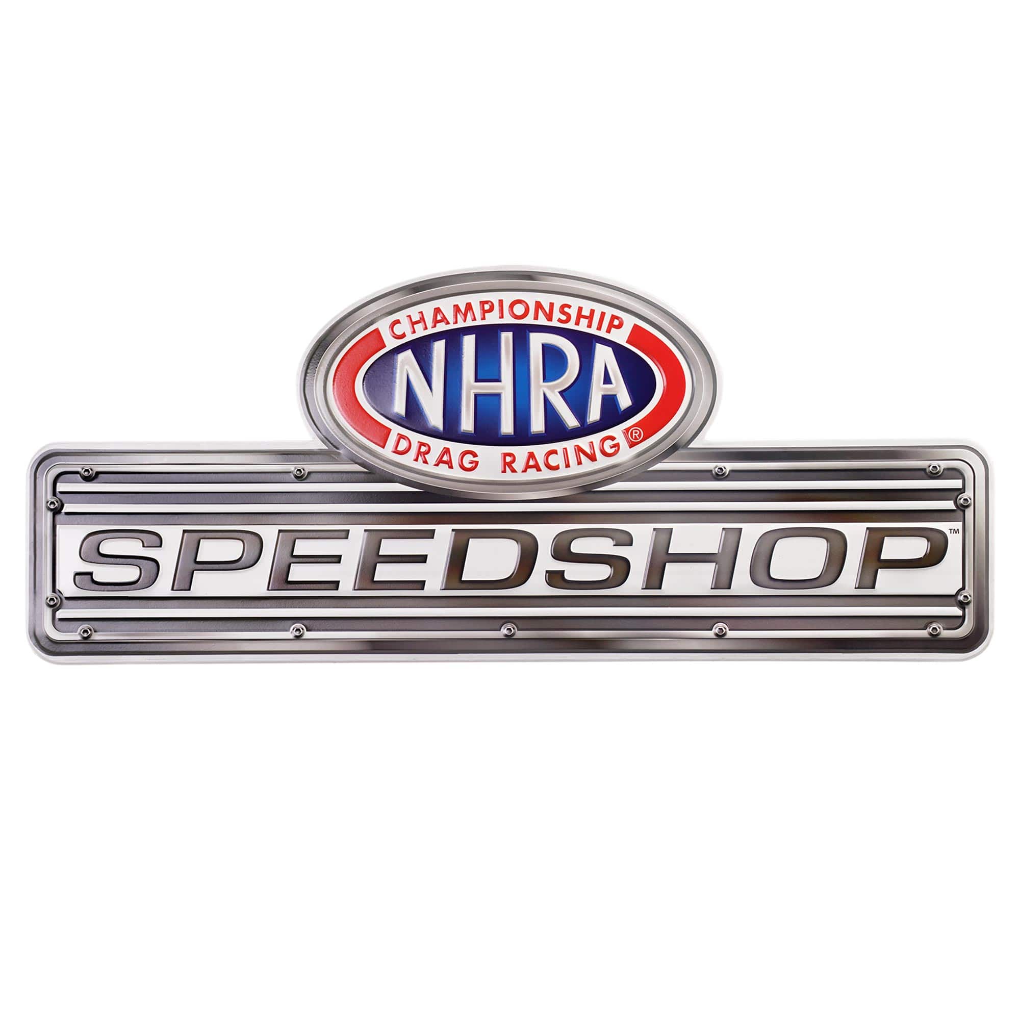 NHRA® Speed Shop Embossed Shaped Metal Wall Sign