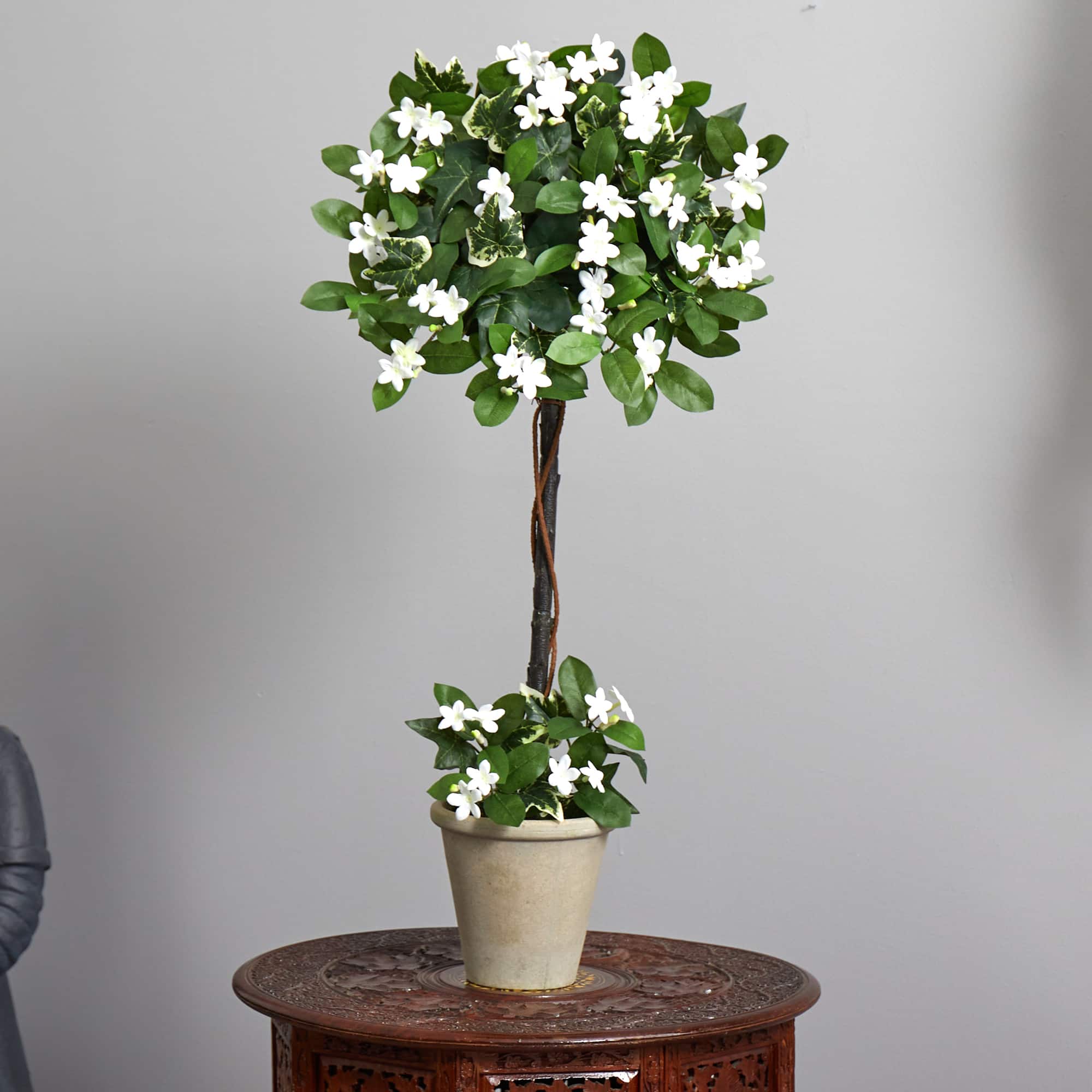 3ft. White Stephanotis Topiary In Planter