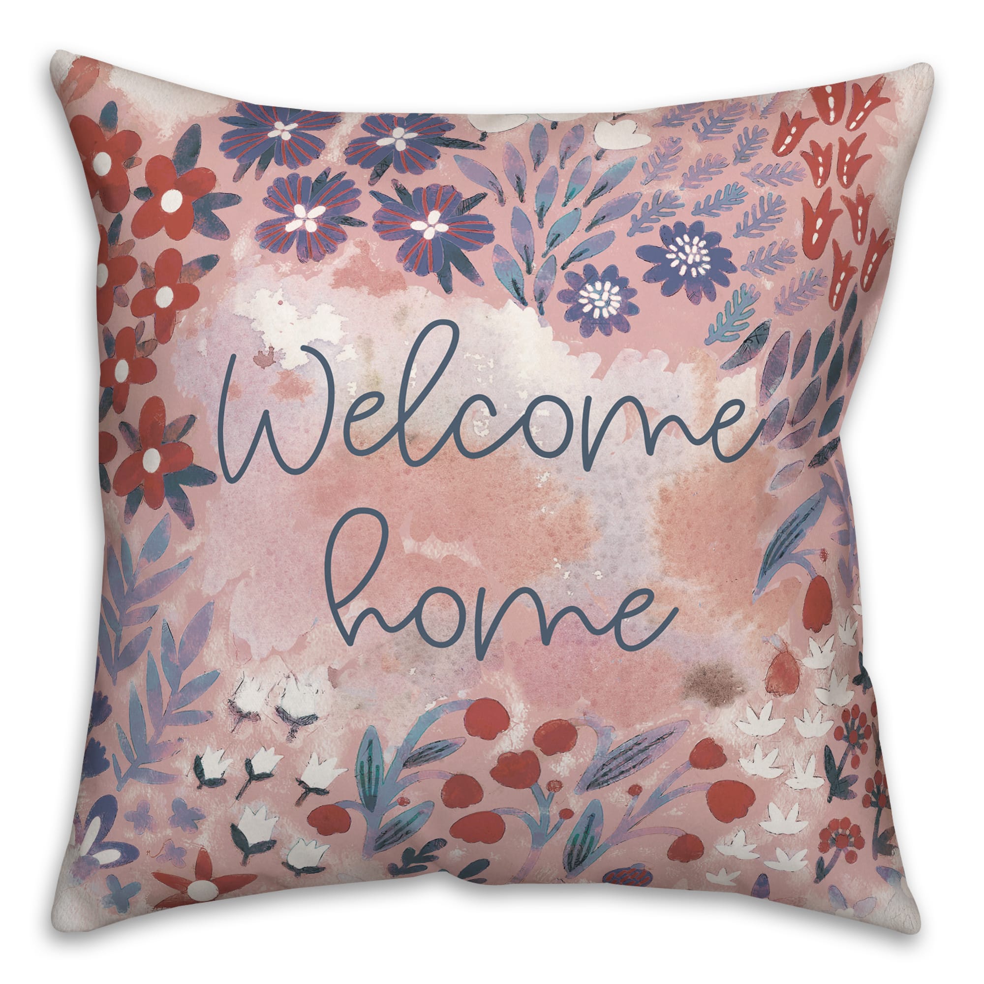 Welcome Home Floral 18" x 18" Throw Pillow