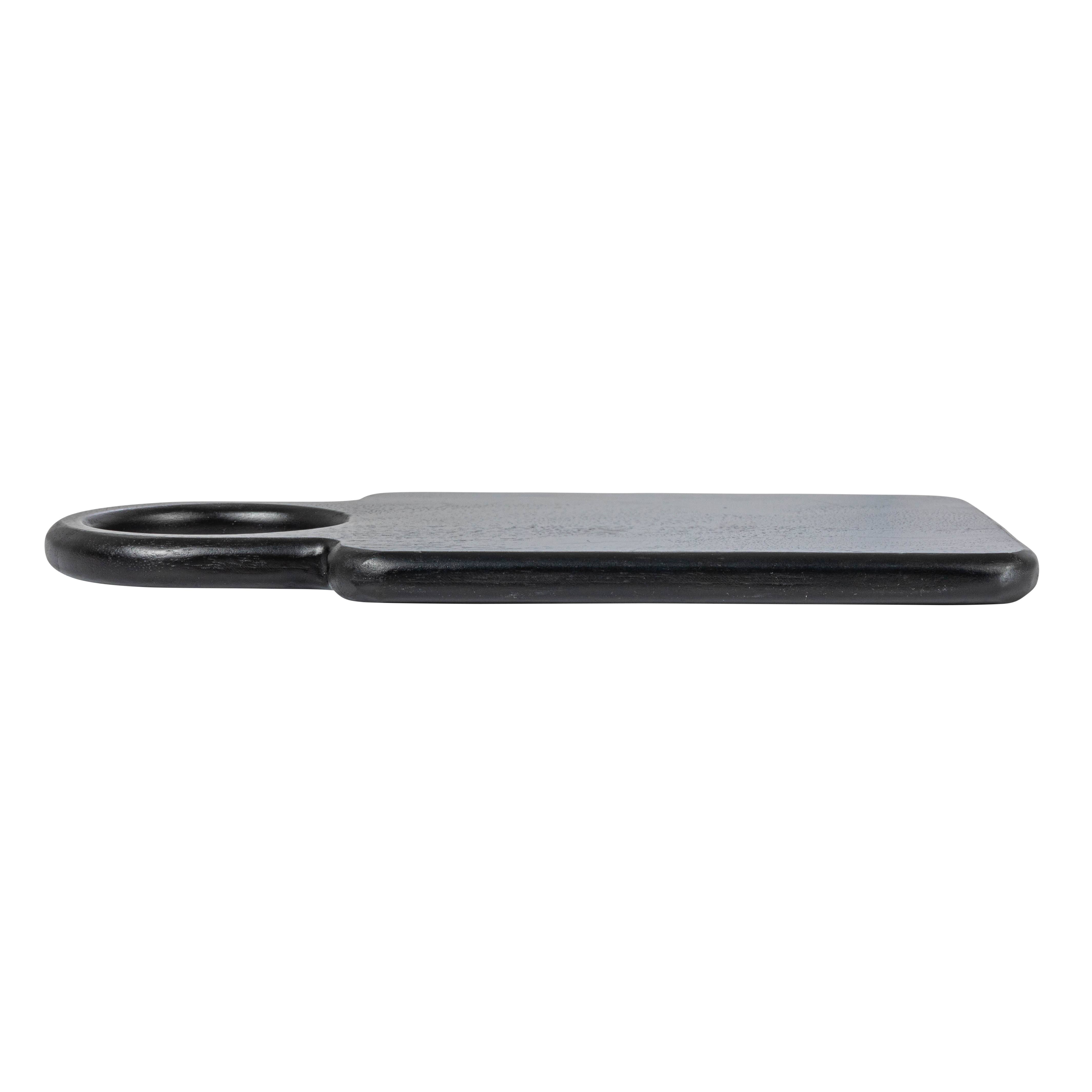 Hello Honey® 12" Black Modern Wood Cutting or Charcuterie Board with Handle