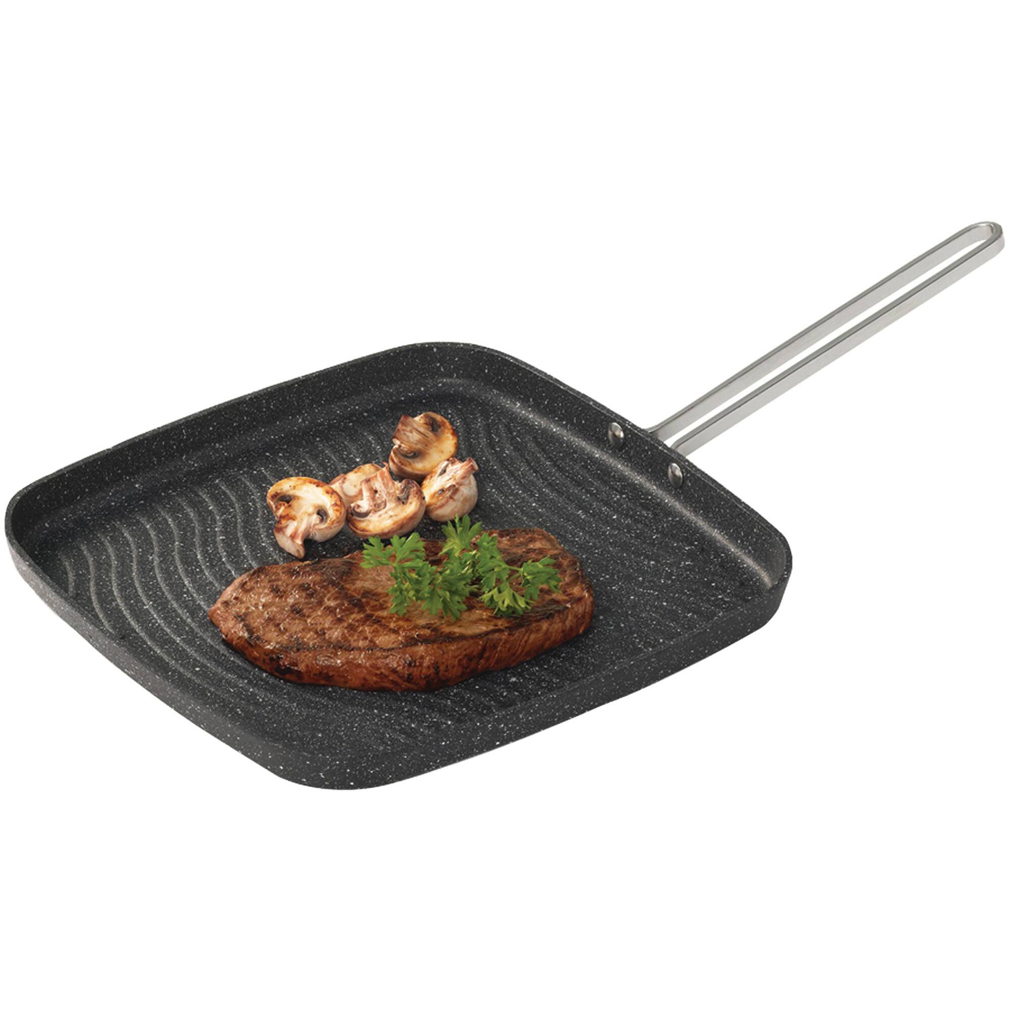 THE ROCK by Starfrit 10&#x22; Grill Pan With Stainless Steel Wire Handle