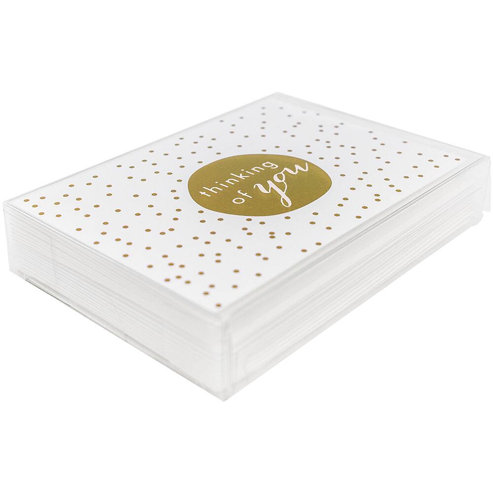 JAM Paper A1 White &#x26; Gold Dots Blank Greeting Cards &#x26; Envelopes, 10ct.