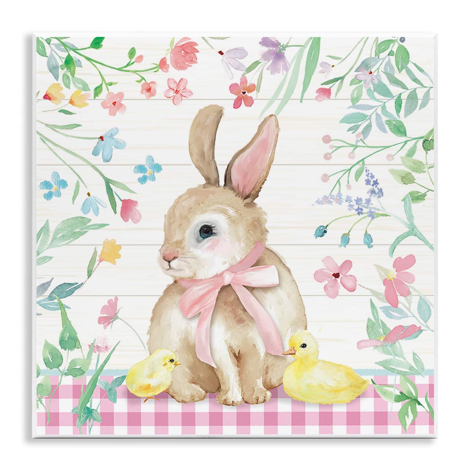 Stupell Industries Easter Bunny & Chicks Wall Plaque Art