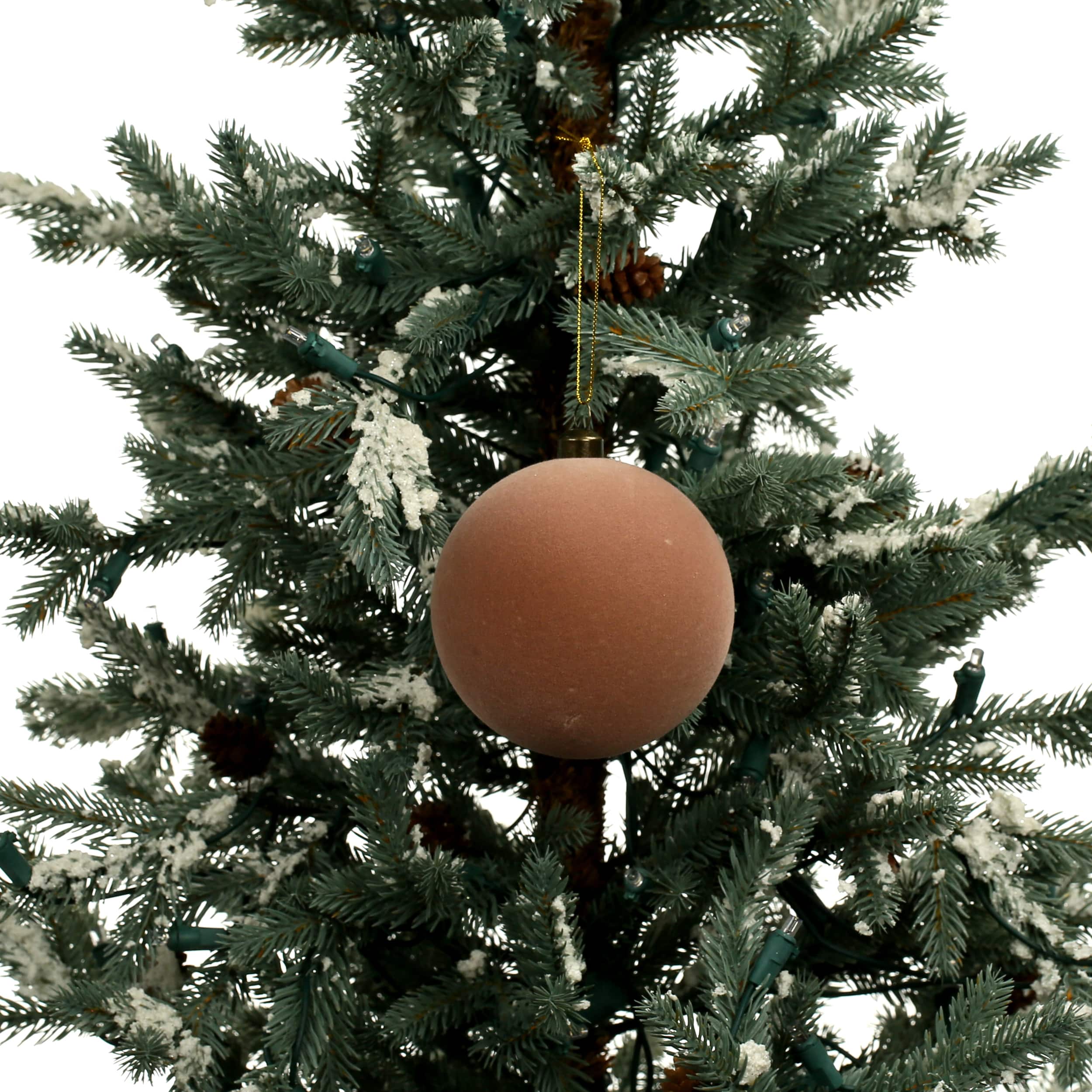 4 Pack 3.8&#x22; Flocked Shatterproof Ball Ornaments by Ashland&#xAE;