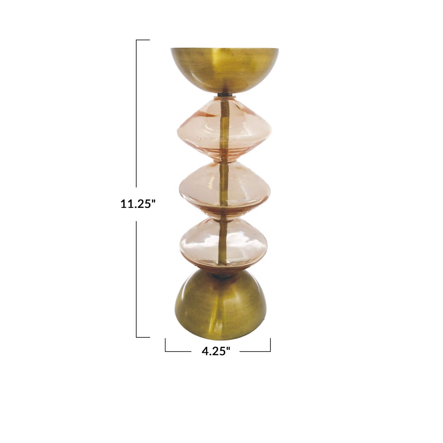Hello Honey® Reclaimed Glass & Metal Decorative Pillar Candle Holder