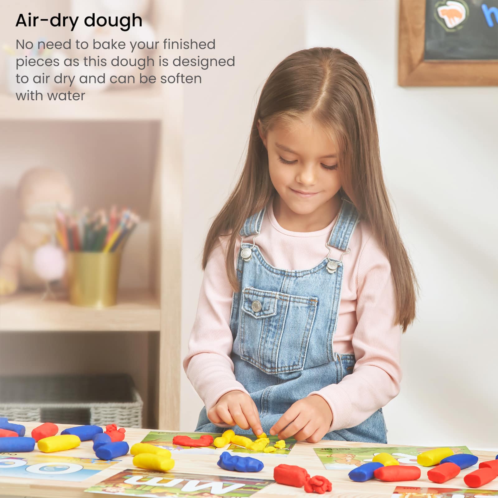 Arteza&#xAE; Kids Alphabet Learn By Dough Kit, 43 pcs