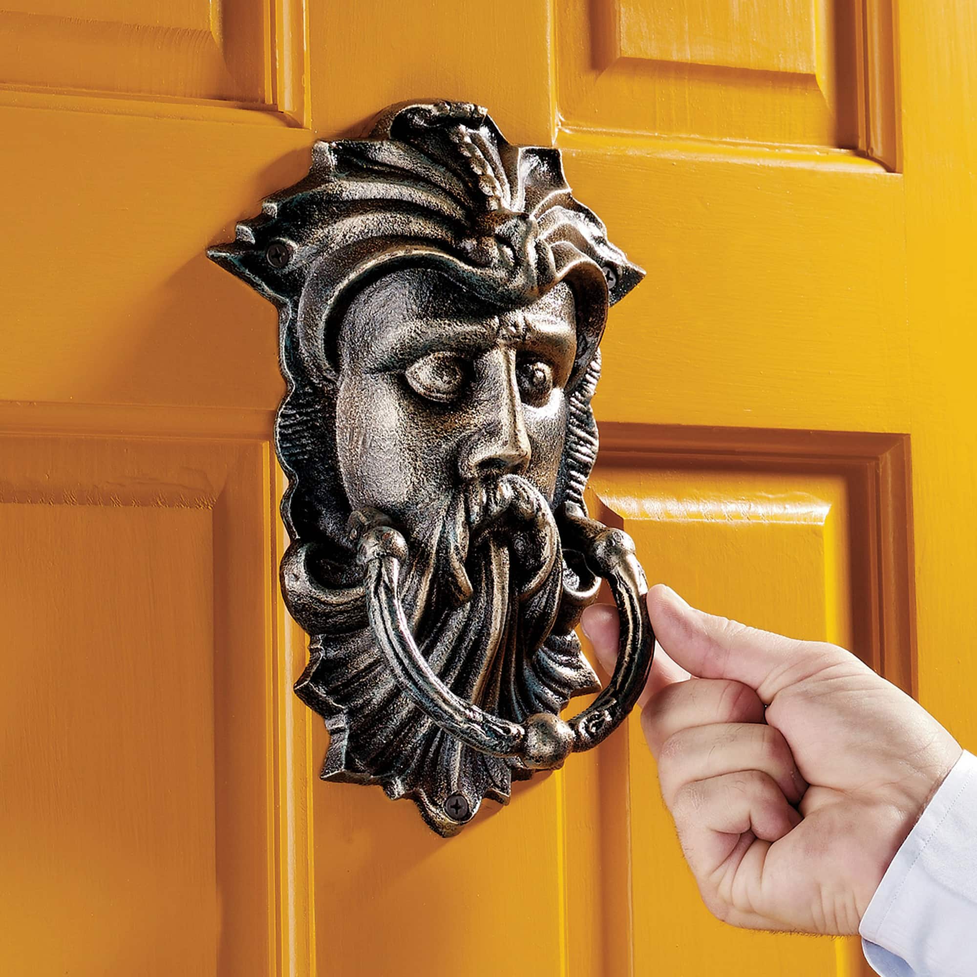 Design Toscano 10&#x22; Sutherland House Greenman Authentic Foundry Iron Door Knocker