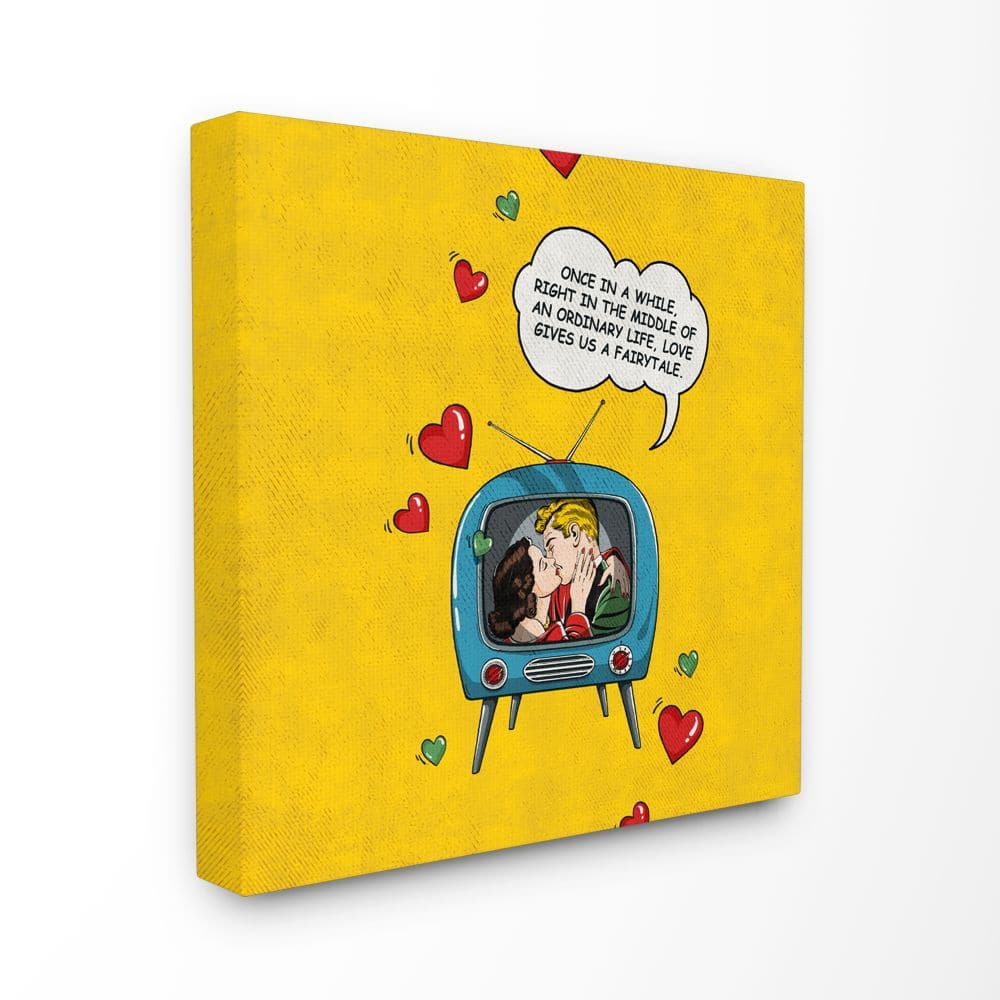 Stupell Industries Fairytale Love Vintage Comic Book Canvas Wall Art