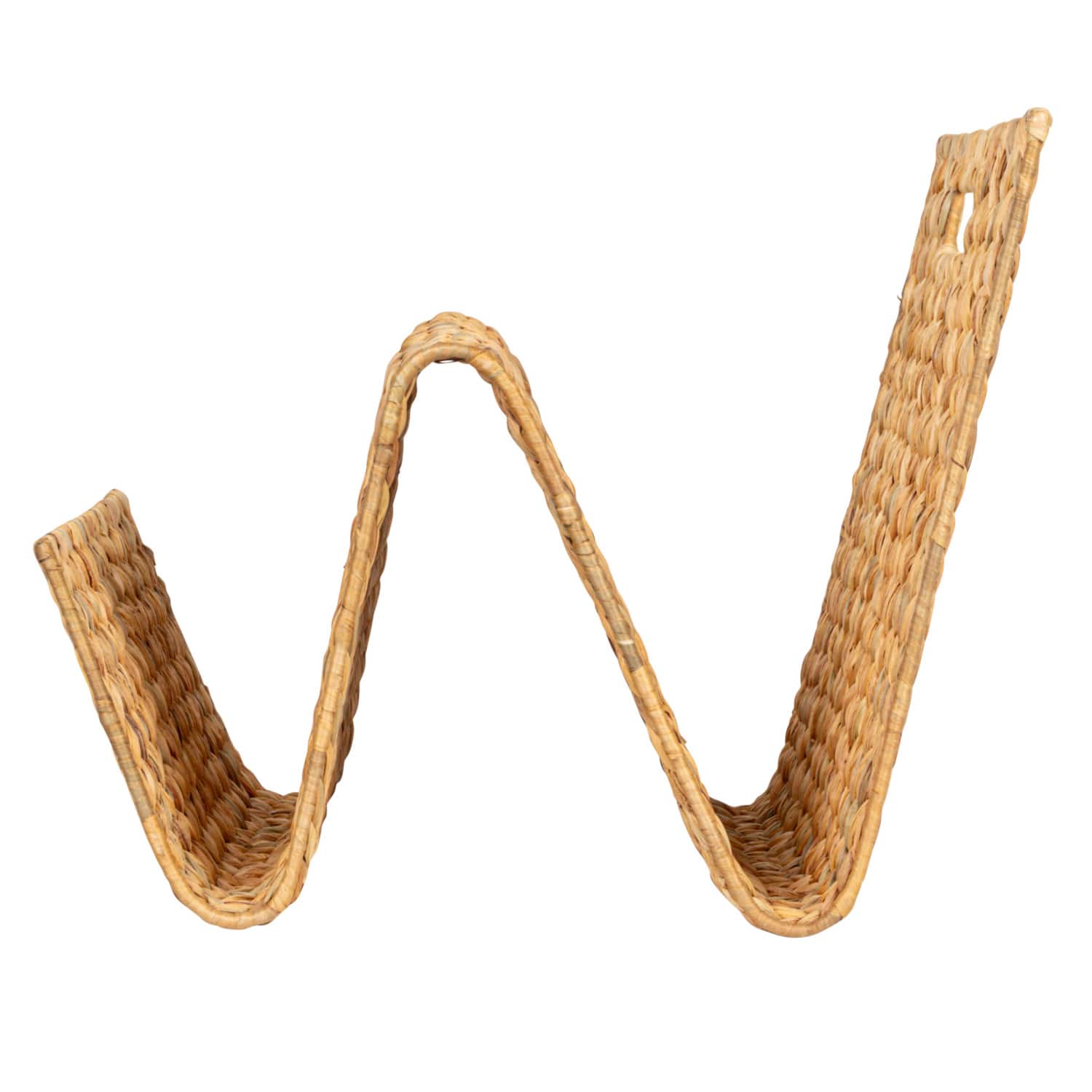 Hello Honey&#xAE; Hand-Woven Water Hyacinth &#x26; Metal Magazine Storage Holder with Handle