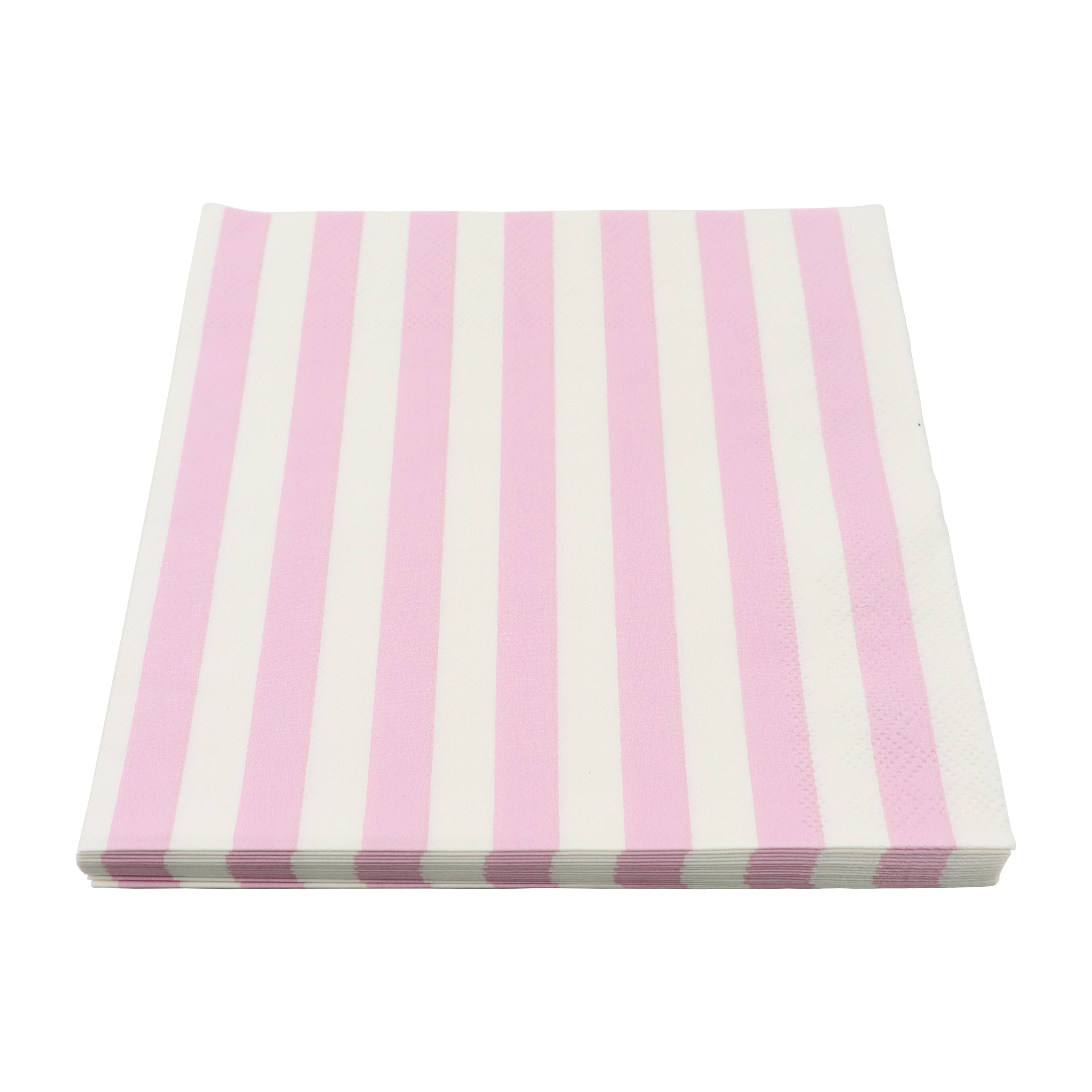 12 Packs: 20 ct. (240 total) Pink & White Stripes Lunch Napkins by Celebrate It™