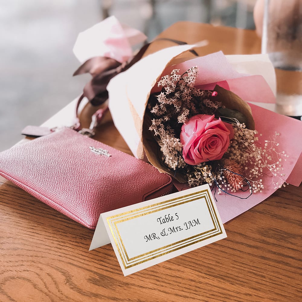 JAM Paper Triple Gold Border Fold-Over Wedding Table Place Cards, 100ct.