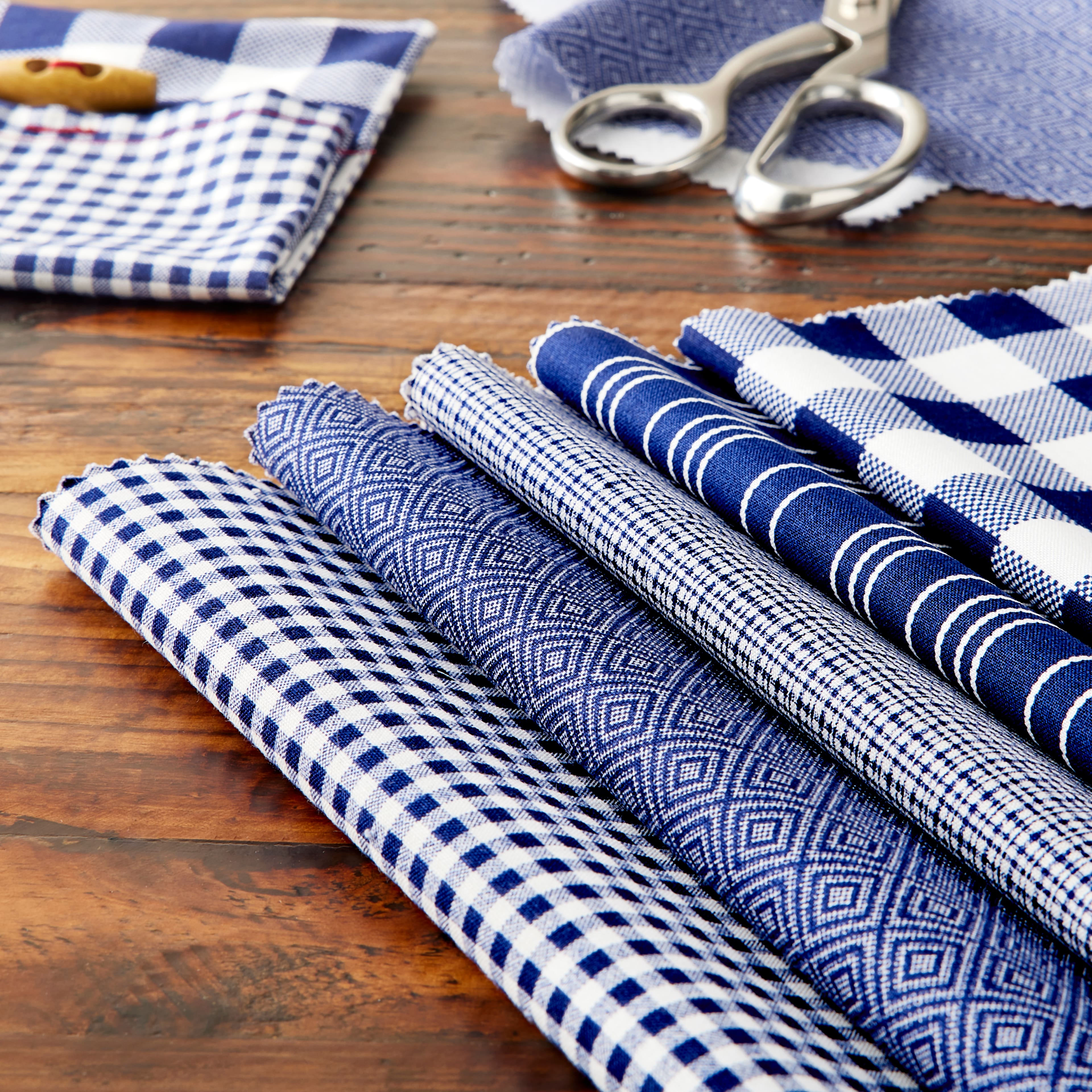 Navy & White Checkered Cotton Fabric Squares by Loops & Threads™