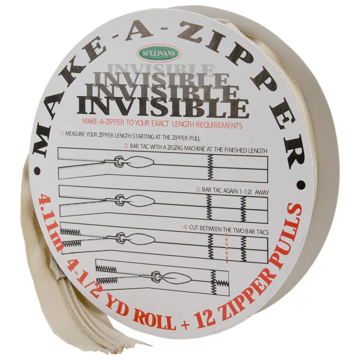 Sullivans Invisible 4.5yd. Make-A-Zipper Set Roll