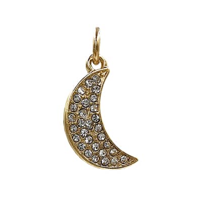 Charmalong™ 14K Gold-Plated Pavé Moon Charm by Bead Landing™ image