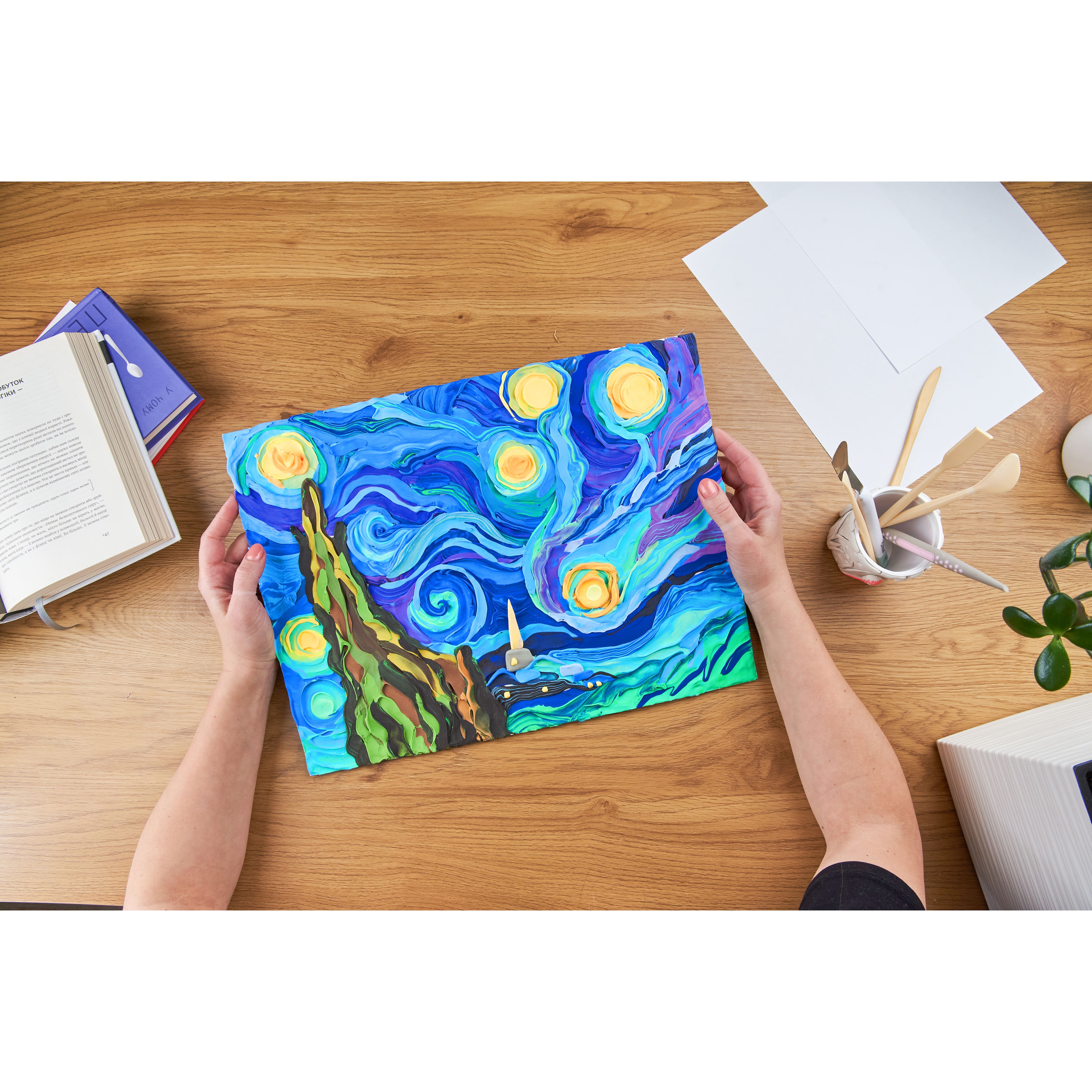 OKTO Sensory Art 3D Vincent Van Gogh Starry Night Clay Painting Kit