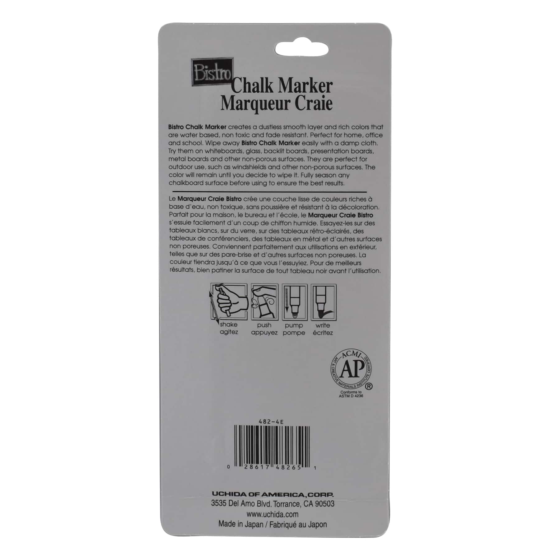 6 Packs: 4 ct. (24 total) Marvy® Uchida Bistro Fine Point Primary Chalk Markers