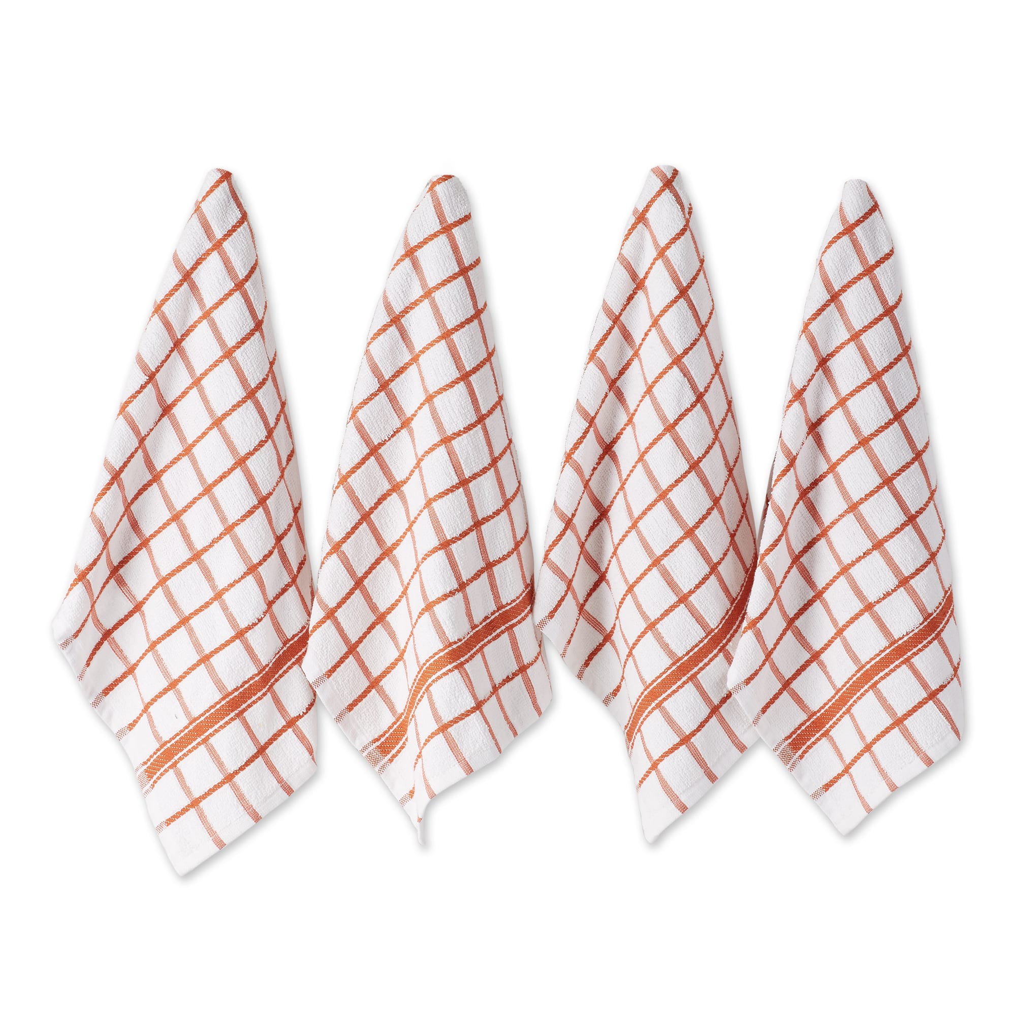 Solid Black Windowpane Terry Dishtowel (Set Of 4)