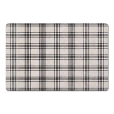 Black Plaid Floor Mat | Michaels