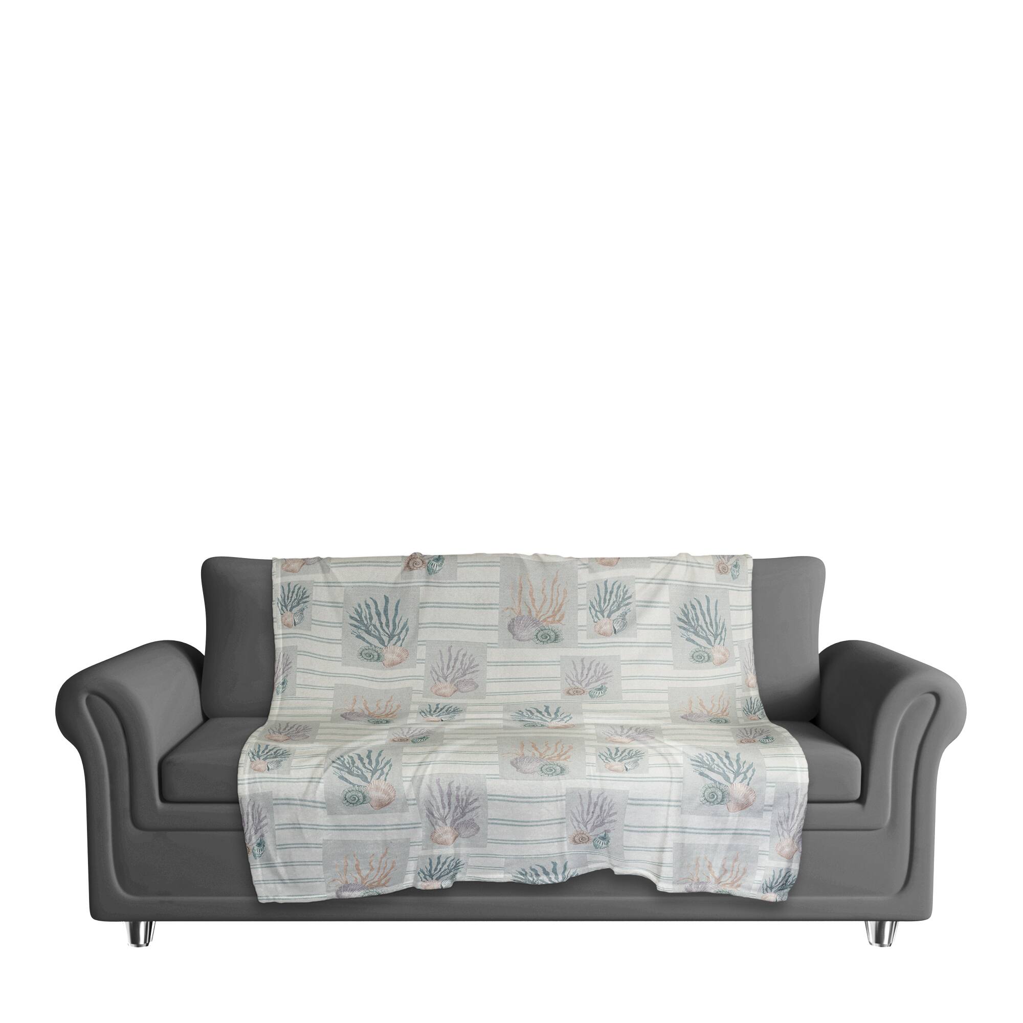 Shell Panels Coral Fleece Blanket