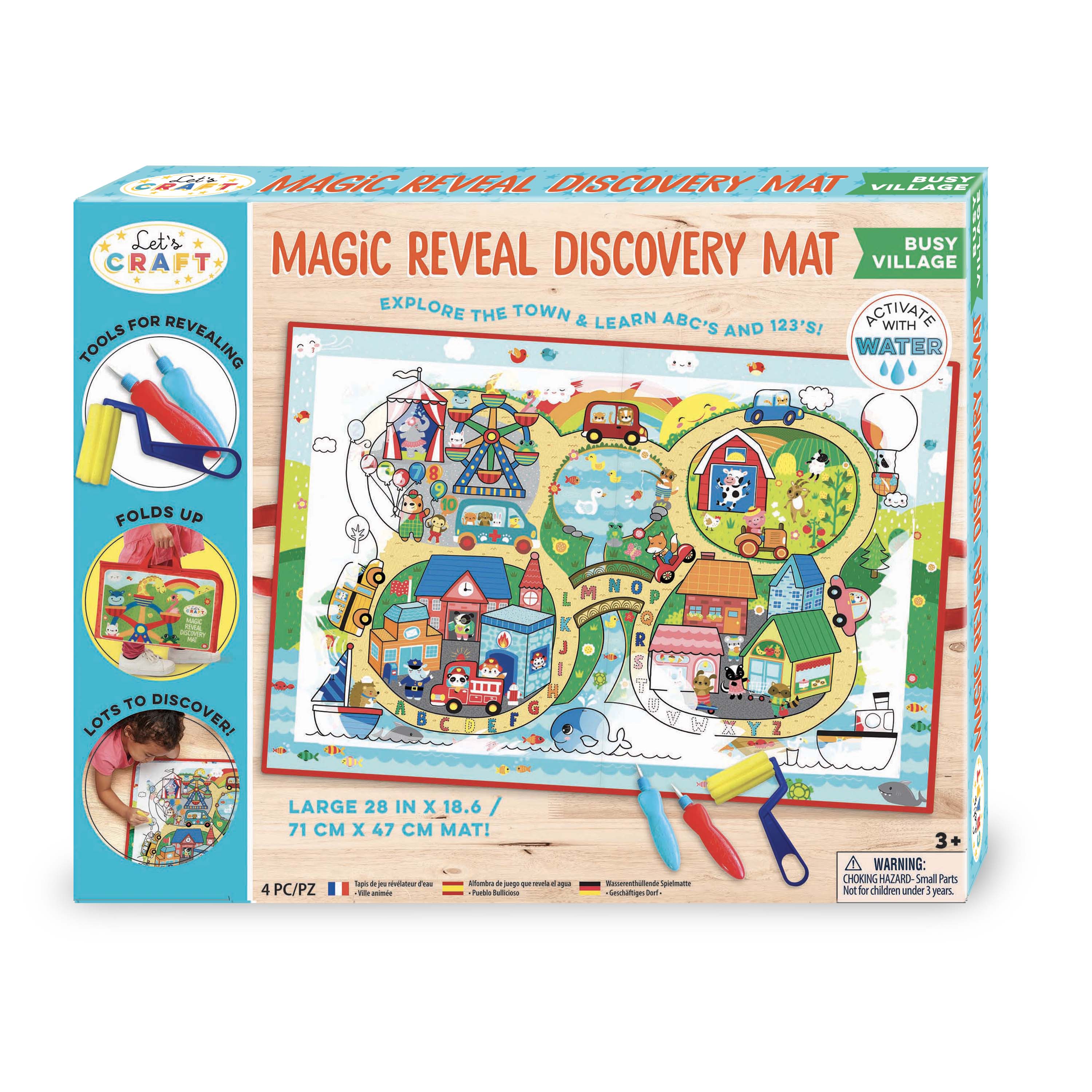 Bright Stripes Let's Craft Busy Village Magic Reveal Discovery Mat
