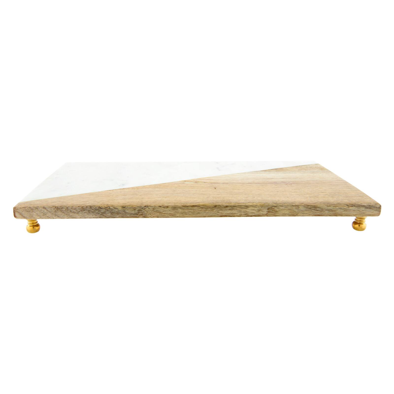 Hello Honey® Mango Wood & Marble Serving Tray