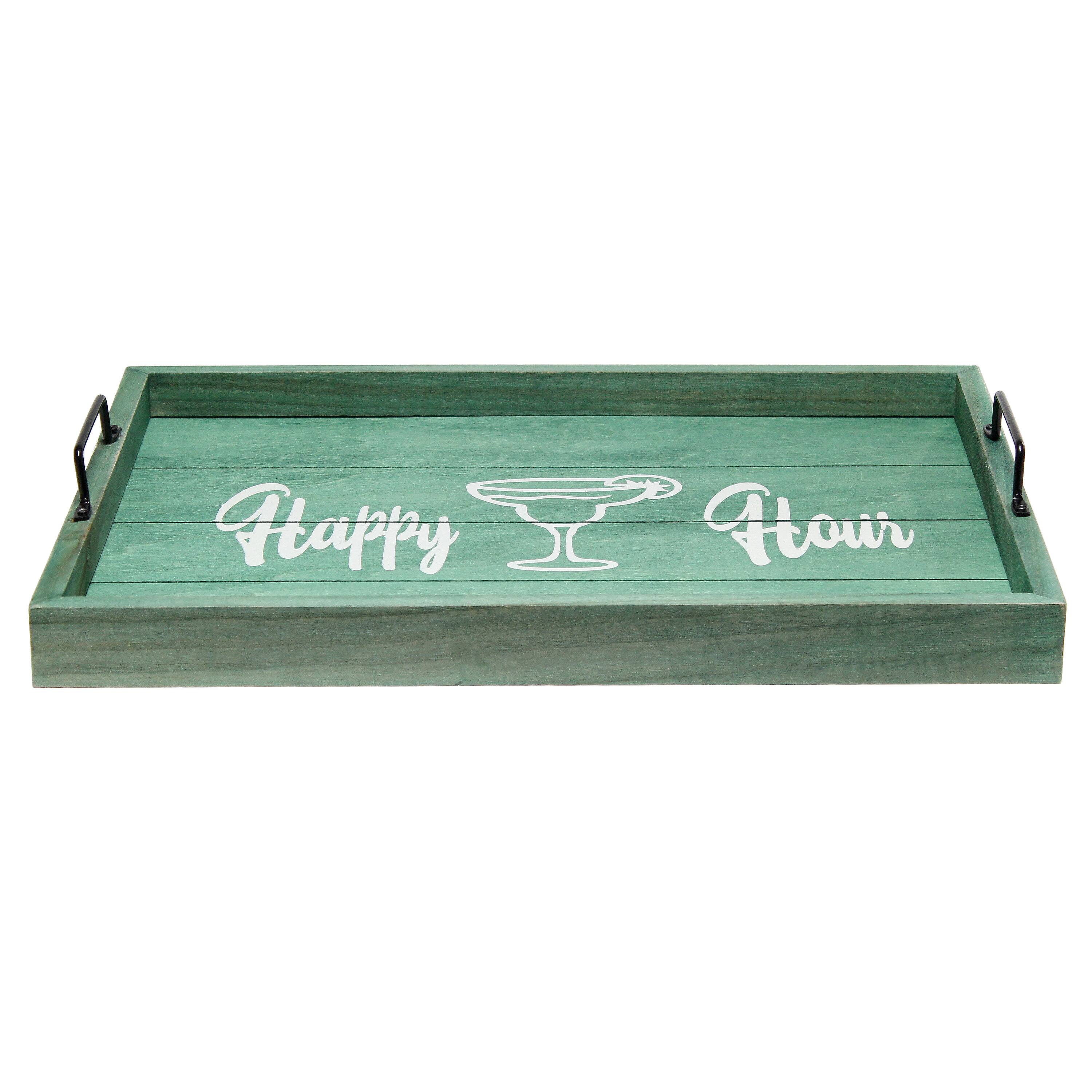 Elegant Designs&#x2122; 15.5&#x22; Happy Hour Serving Tray with Handles