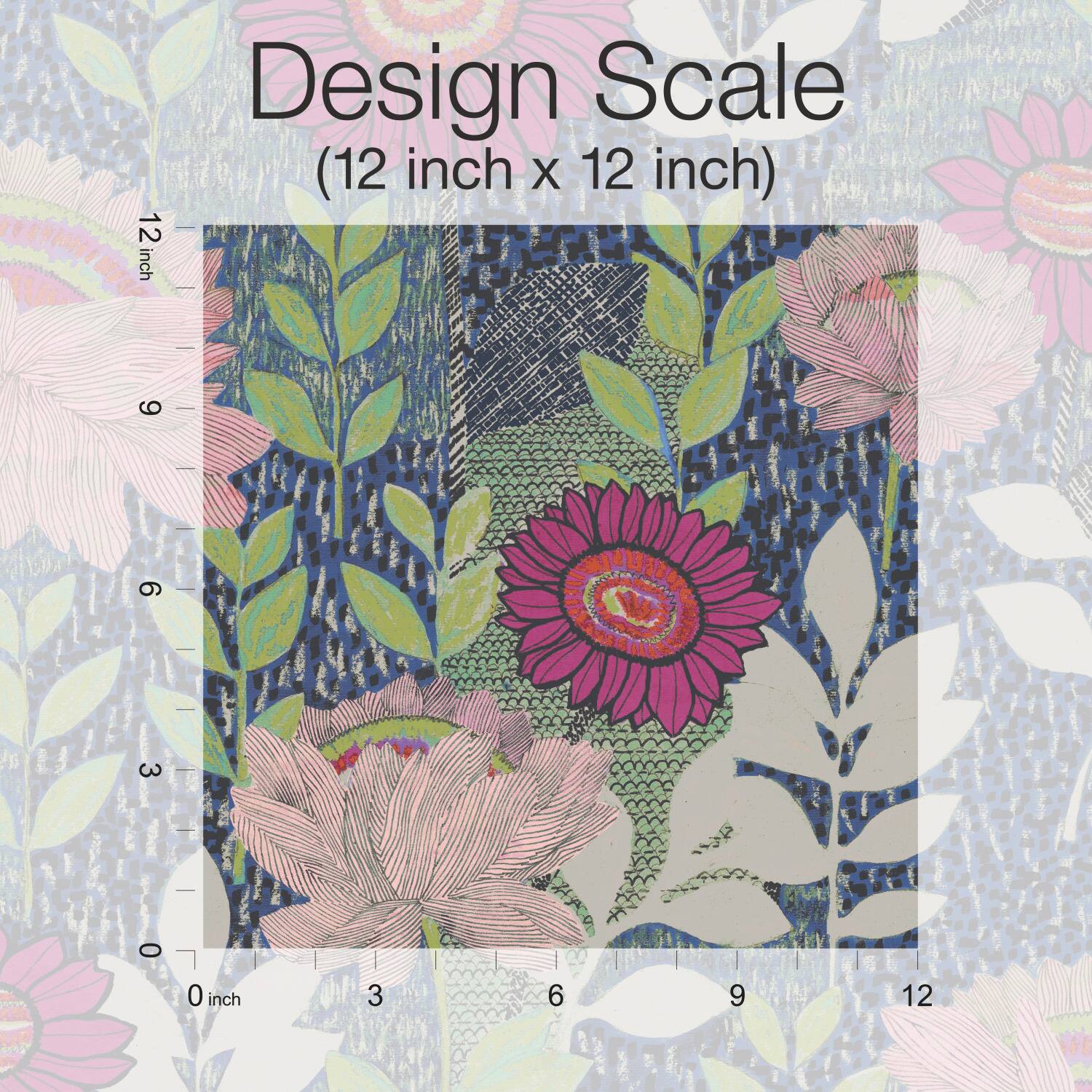 RoomMates Tamara Day Blue Botanical Garden Peel & Stick Wallpaper