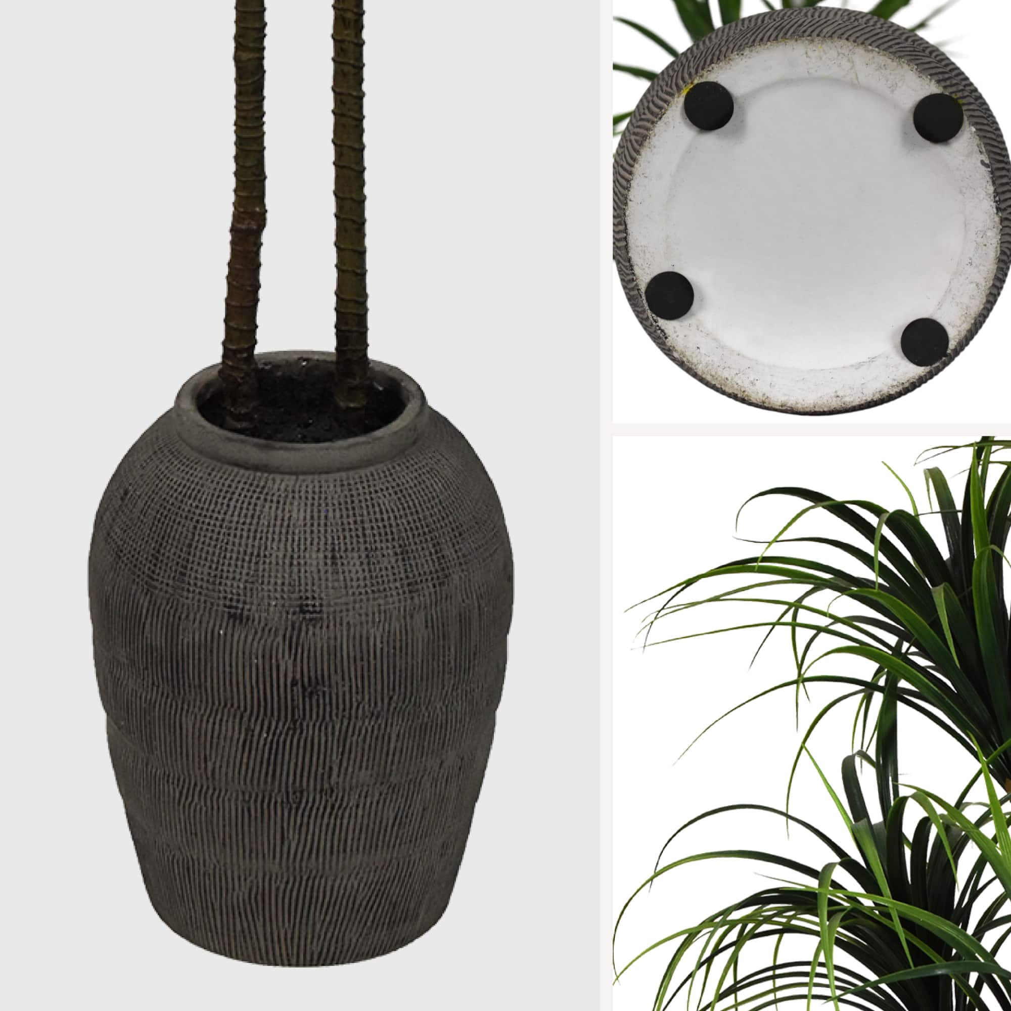 American Art Decor 5ft Artificial Dragon Tree in Cement Pot Faux Plant