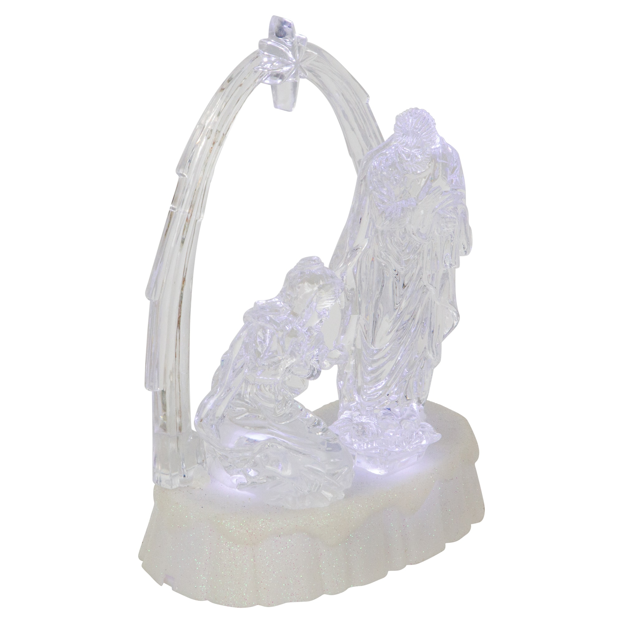 7'' LED Lighted Musical Icy Crystal Nativity Scene Christmas Decoration