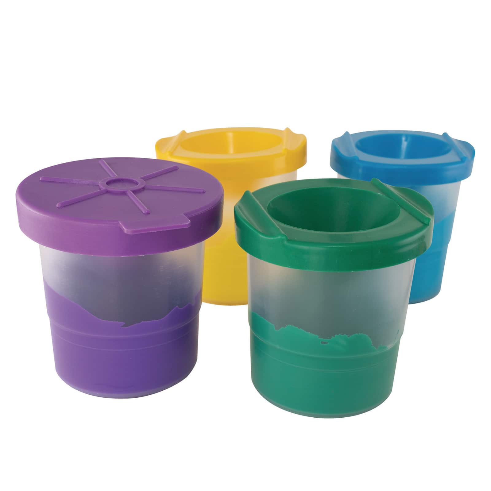 Creativity Street® No-Spill Round Paint Cups with Colored Lids, 2 Packs of 10