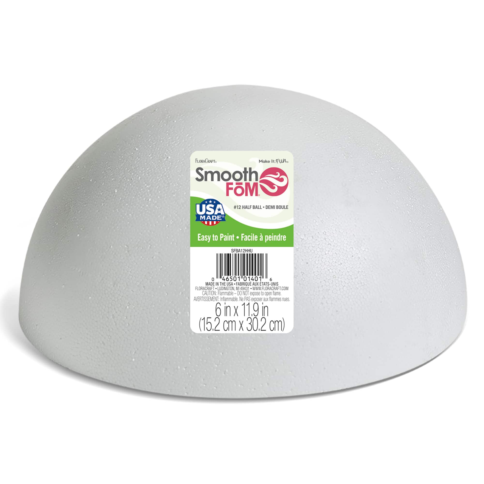 FloraCraft® SmoothFōM® 11.9" Hollow Foam Half Ball