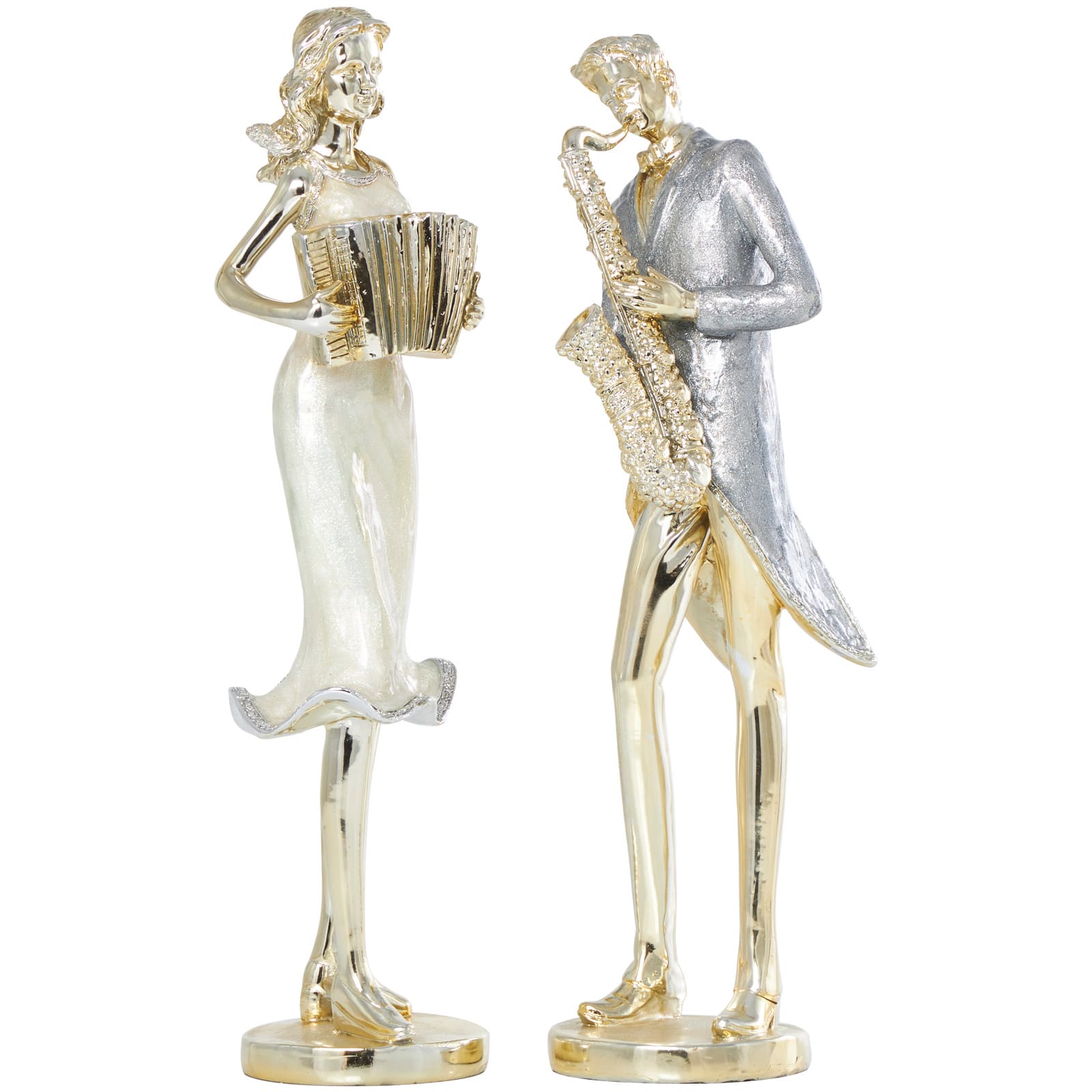 14&#x22; Gold Musician Sculpture Set