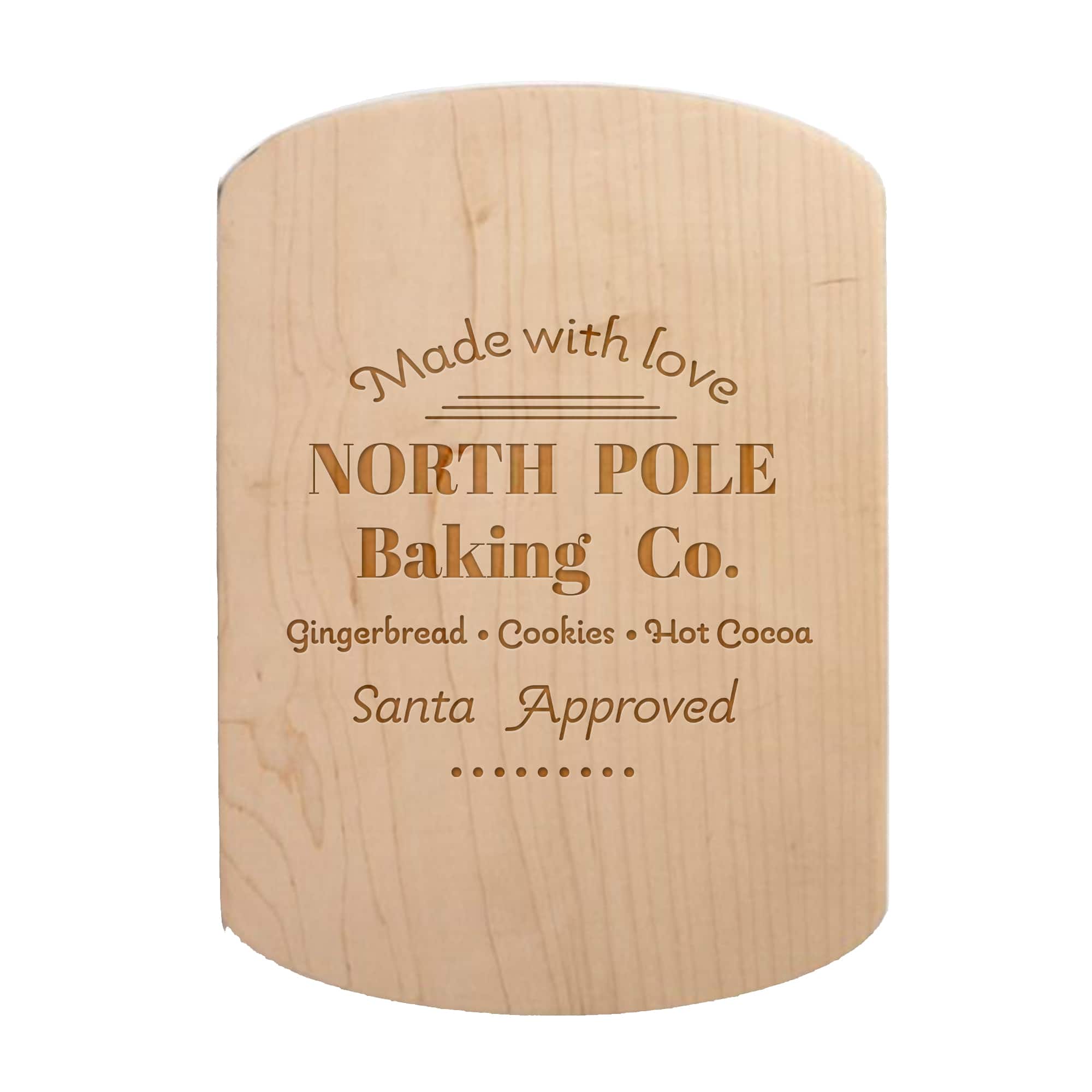 North Pole Baking Co. 11" x 8" Maple Oval Cutting Board