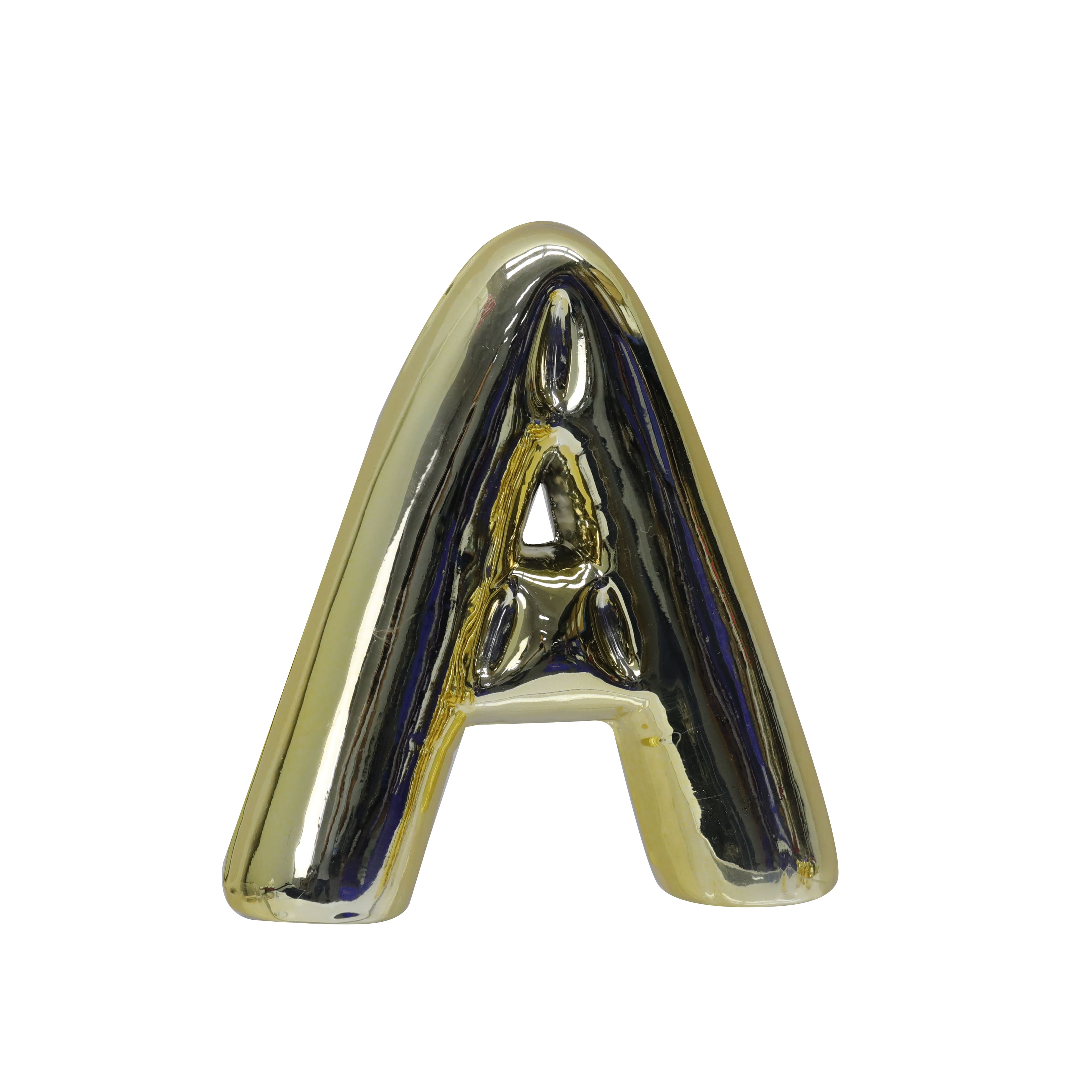 Assorted 7" Gold Ceramic Bubble Monogram Tabletop Accent by Ashland