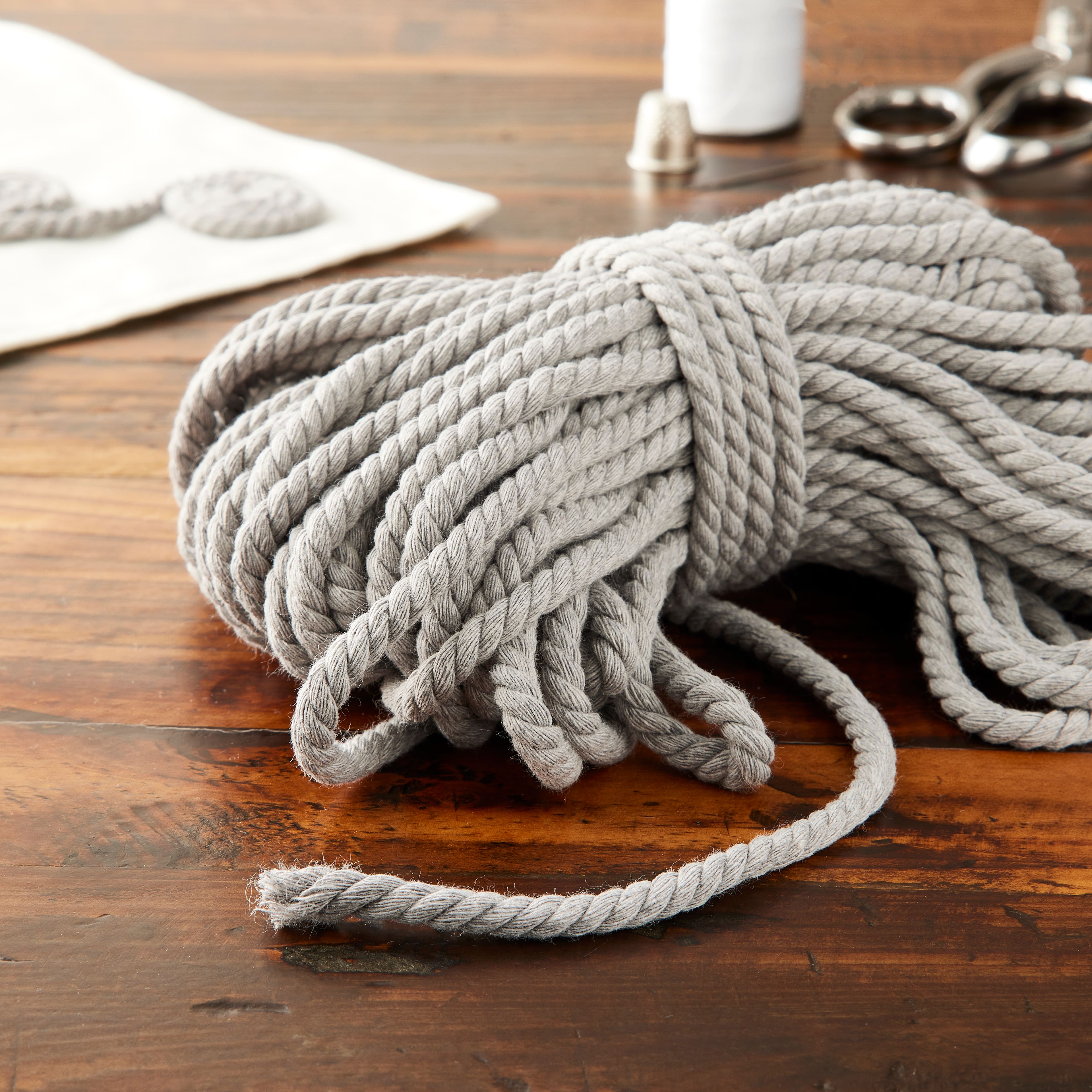 12 Pack: Charcoal Macramé Cotton Cord by Loops & Threads®, 75ft.