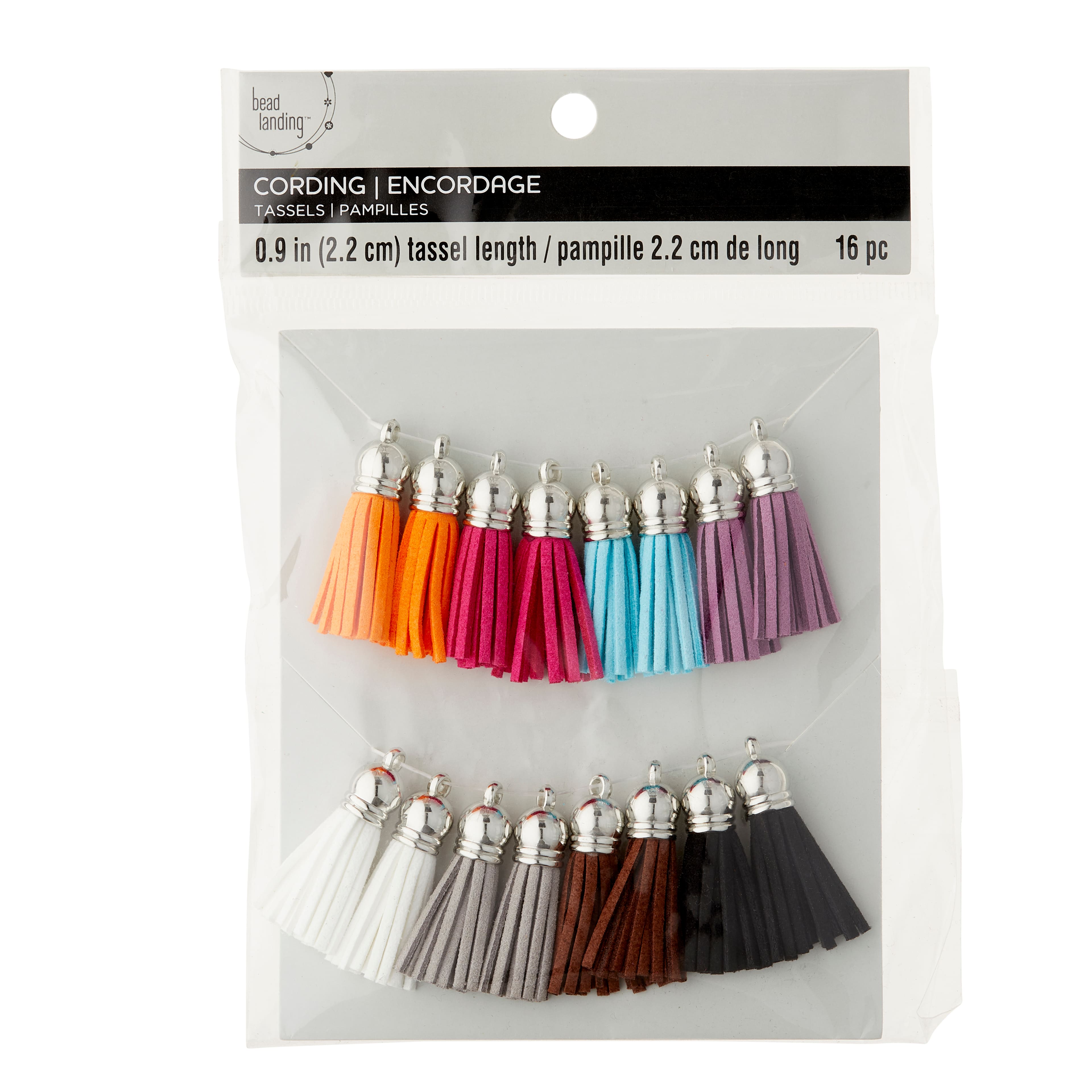 12 Packs: 16 ct. (192 total) Assorted Color Suede Tassels by Bead Landing&#x2122;