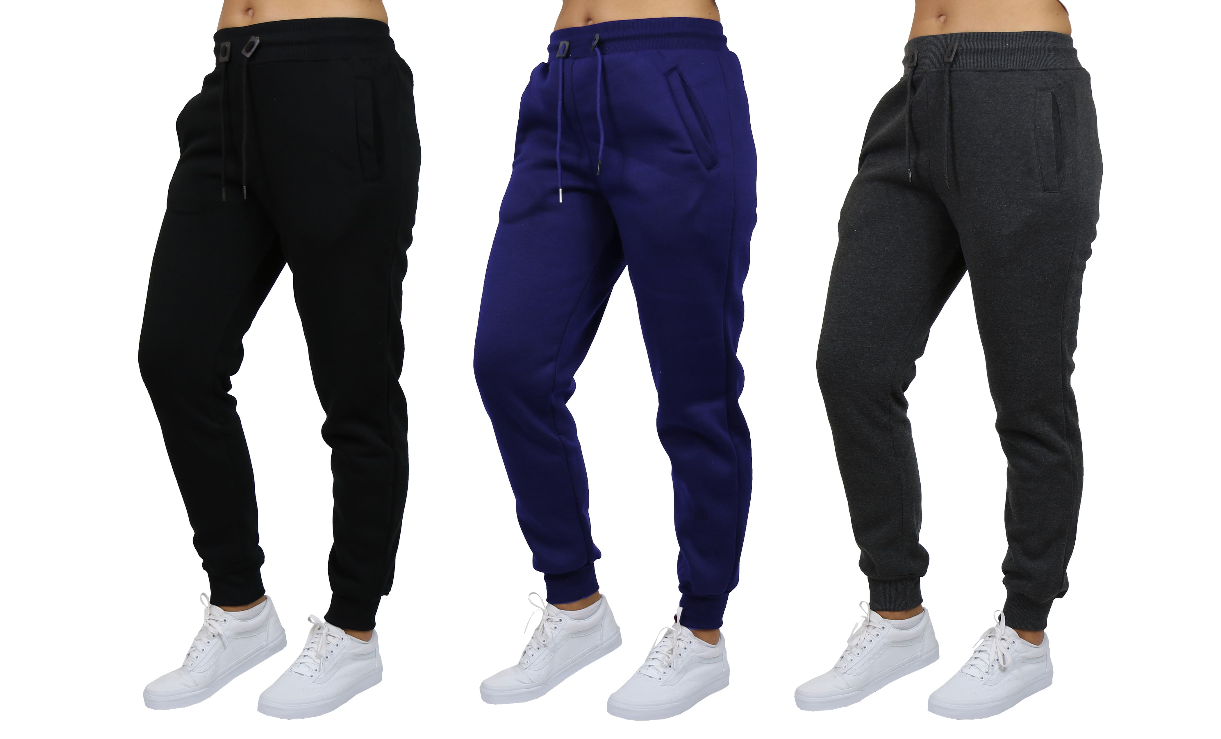 Galaxy by Harvic Women's Relaxed Fit Fleece-Lined Jogger Sweatpants 3 Pack