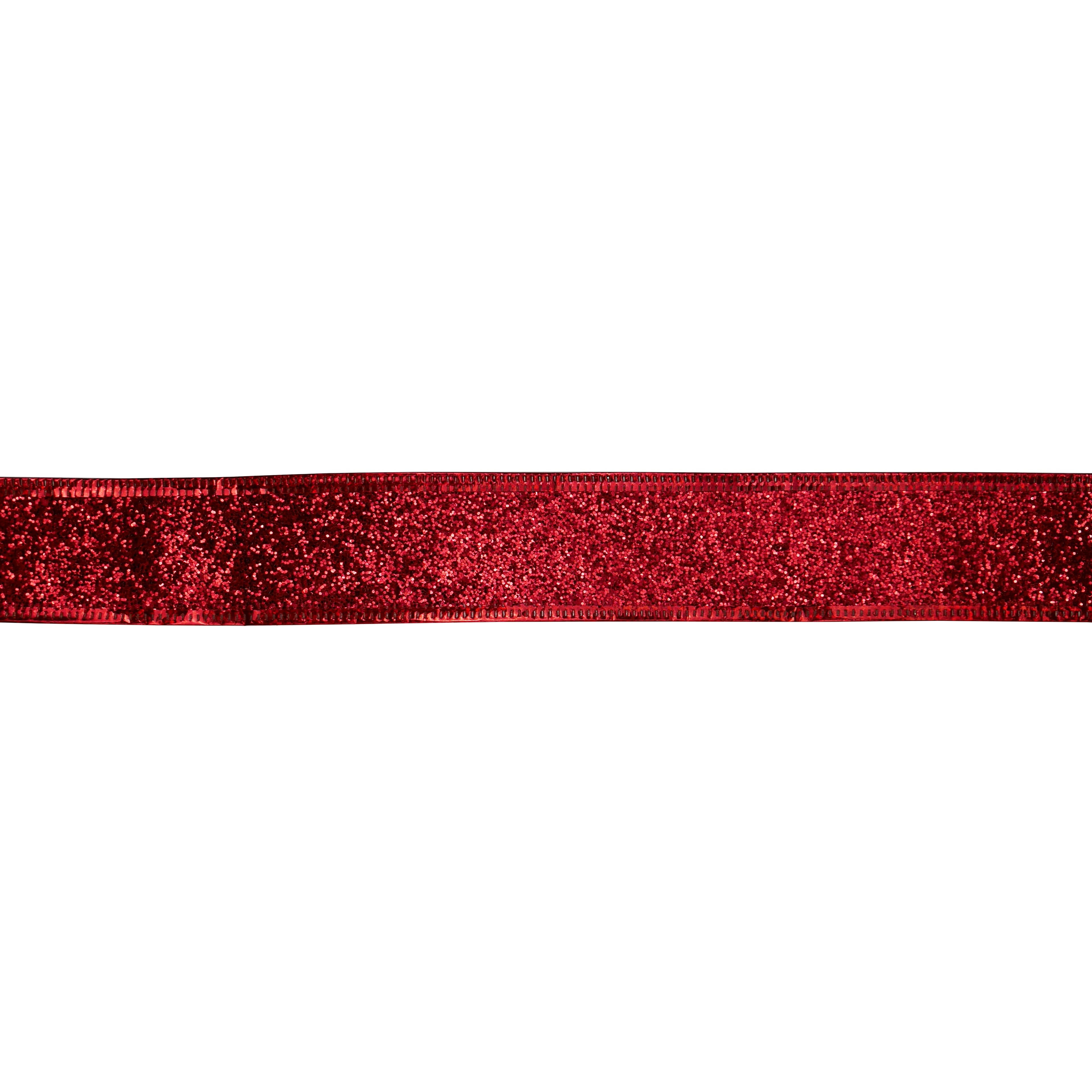 1.5&#x22; x 30ft. Red Wired Glitter Ribbon by Celebrate It&#xAE;