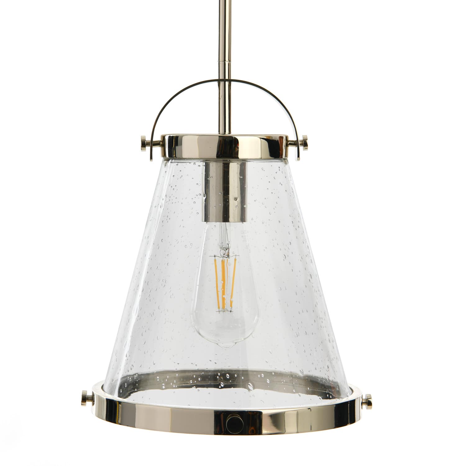 Hello Honey® Robert Stevenson Lighting Wesley Metal & Seedy Glass Ceiling Light