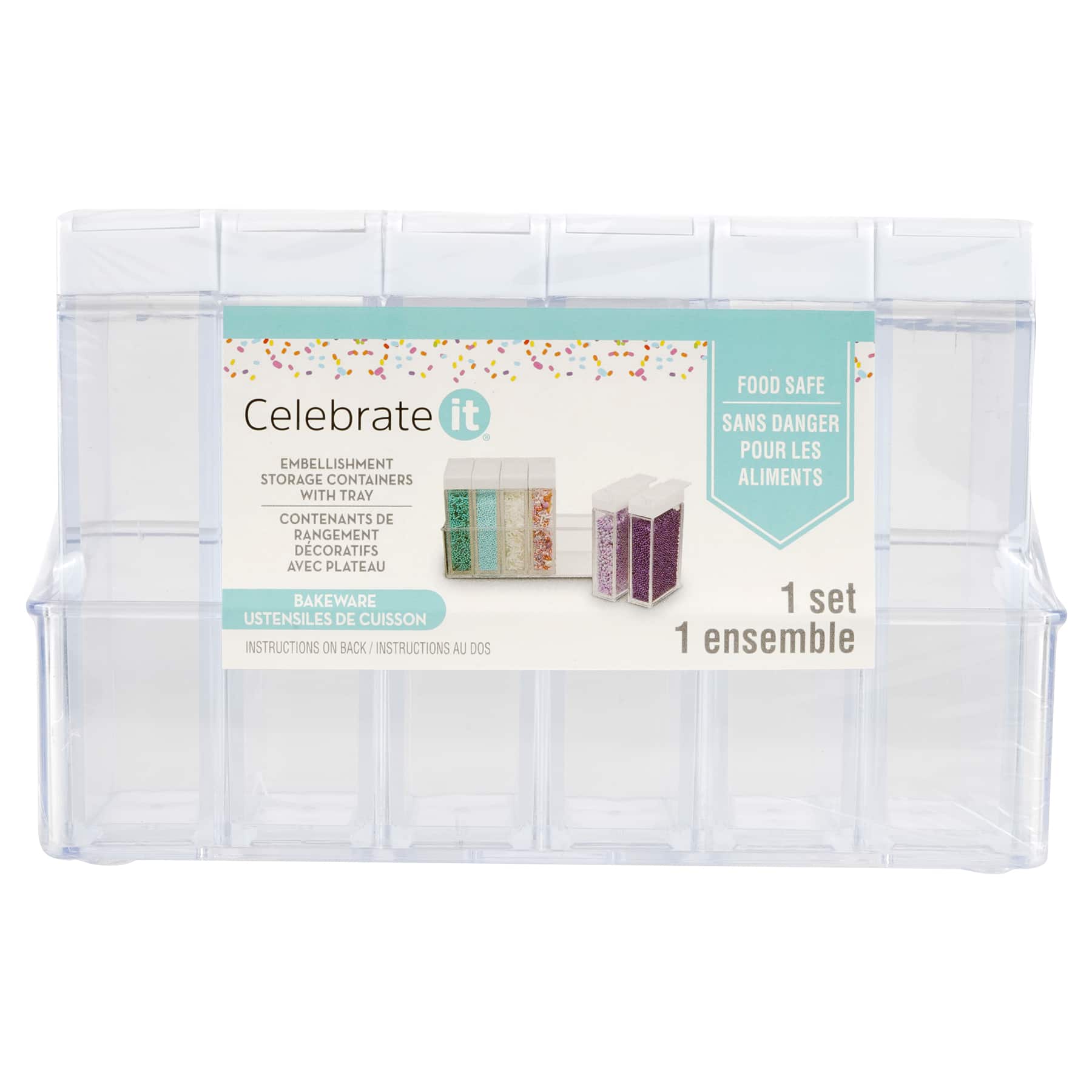 Celebrate It Embellishment Storage Containers With Tray - each