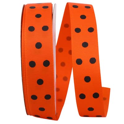 6 Rolls Halloween Grosgrain Ribbons for Wrapping Gifts, Happy Halloween Orange Ribbons for Decoration DIY Party, 0.4/0.9 x 5 Yards Pumpkin Ghost