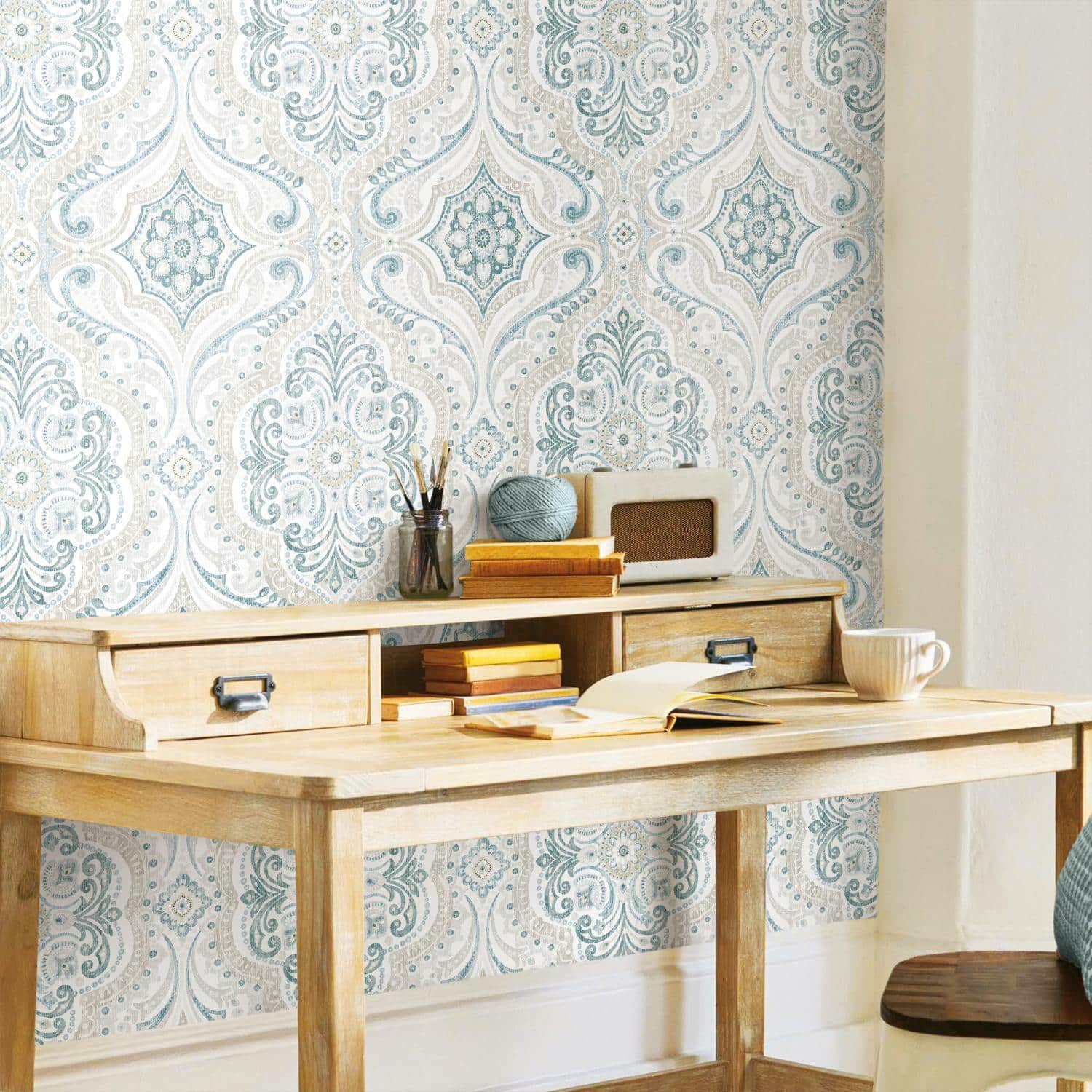 RoomMates Bohemian Damask Peel & Stick Wallpaper
