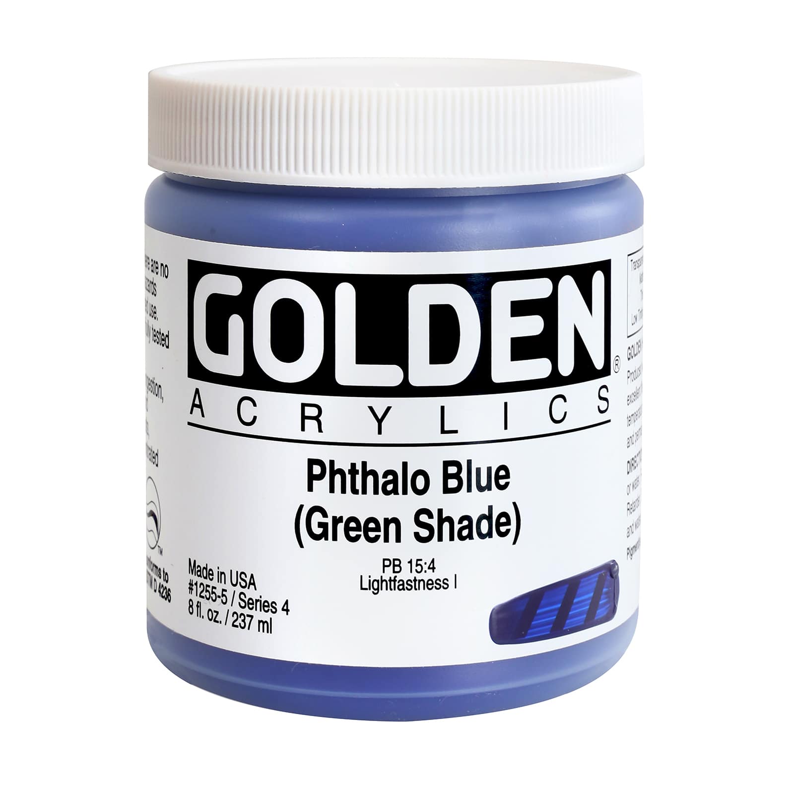 Golden Heavy Body Acrylic Paint, 8 oz in Phthalo Blue (Green Shade)