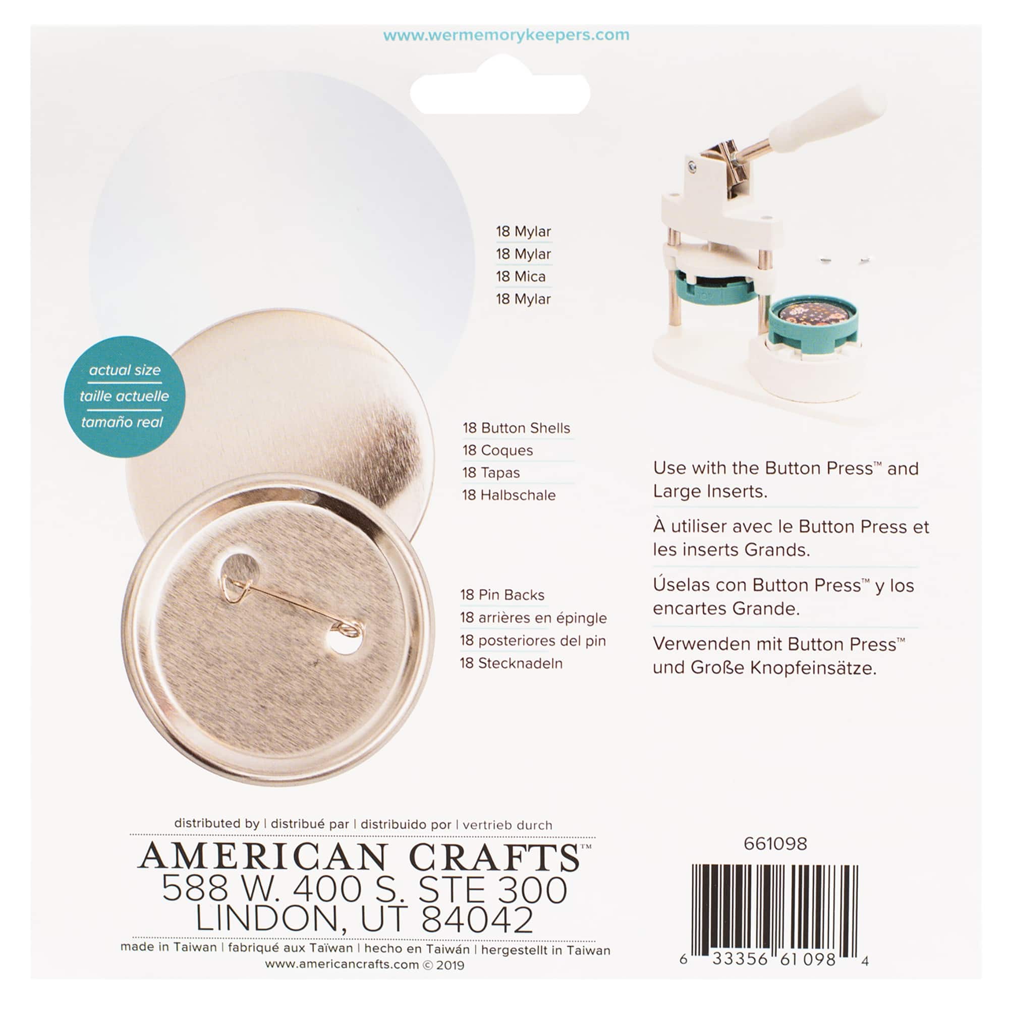 We R Memory Keepers® Button Press™ 2.25" Large Refill Pack, 54ct