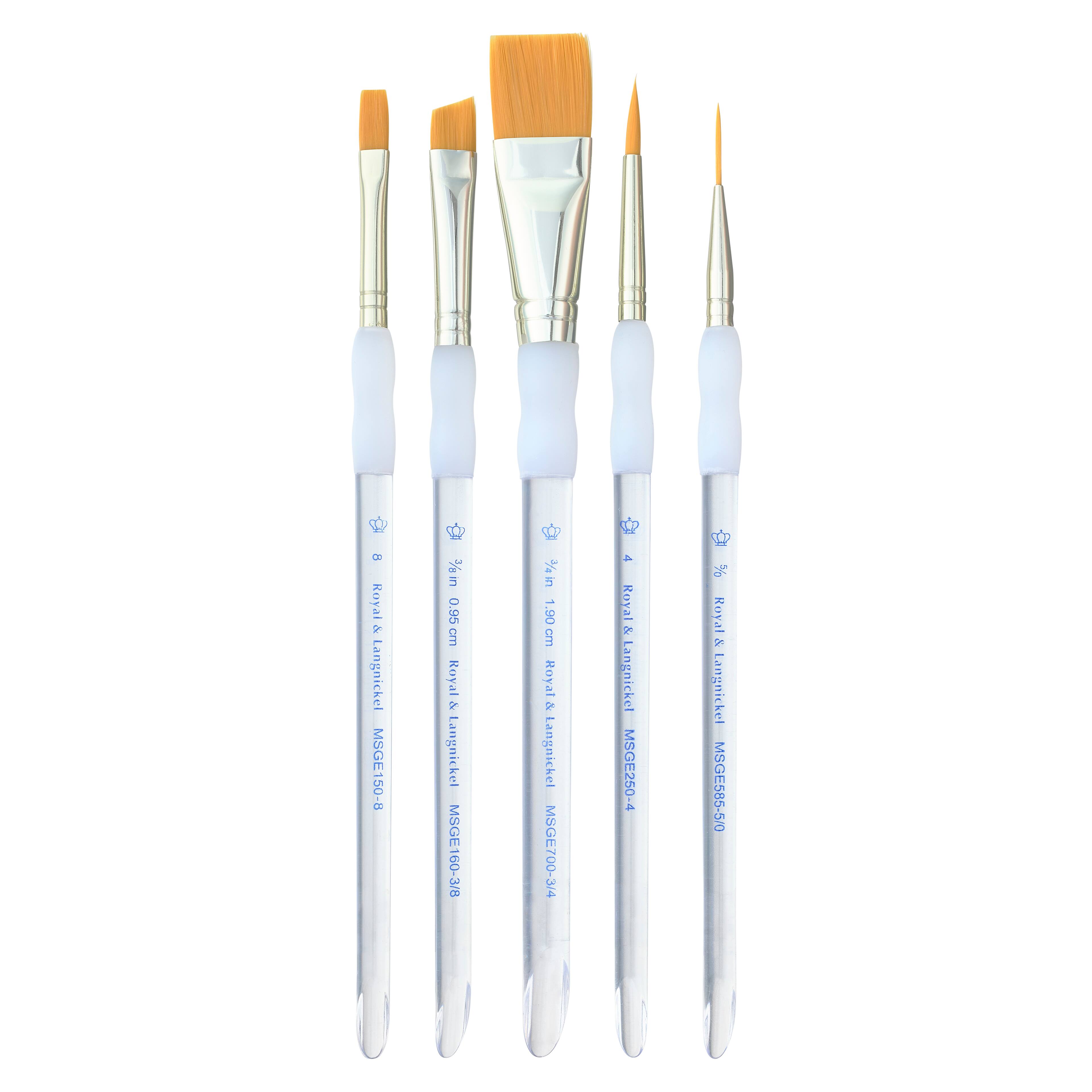 12 Packs: 5 ct. (60 total) Royal &#x26; Langnickel&#xAE; Gold Taklon Brush Set