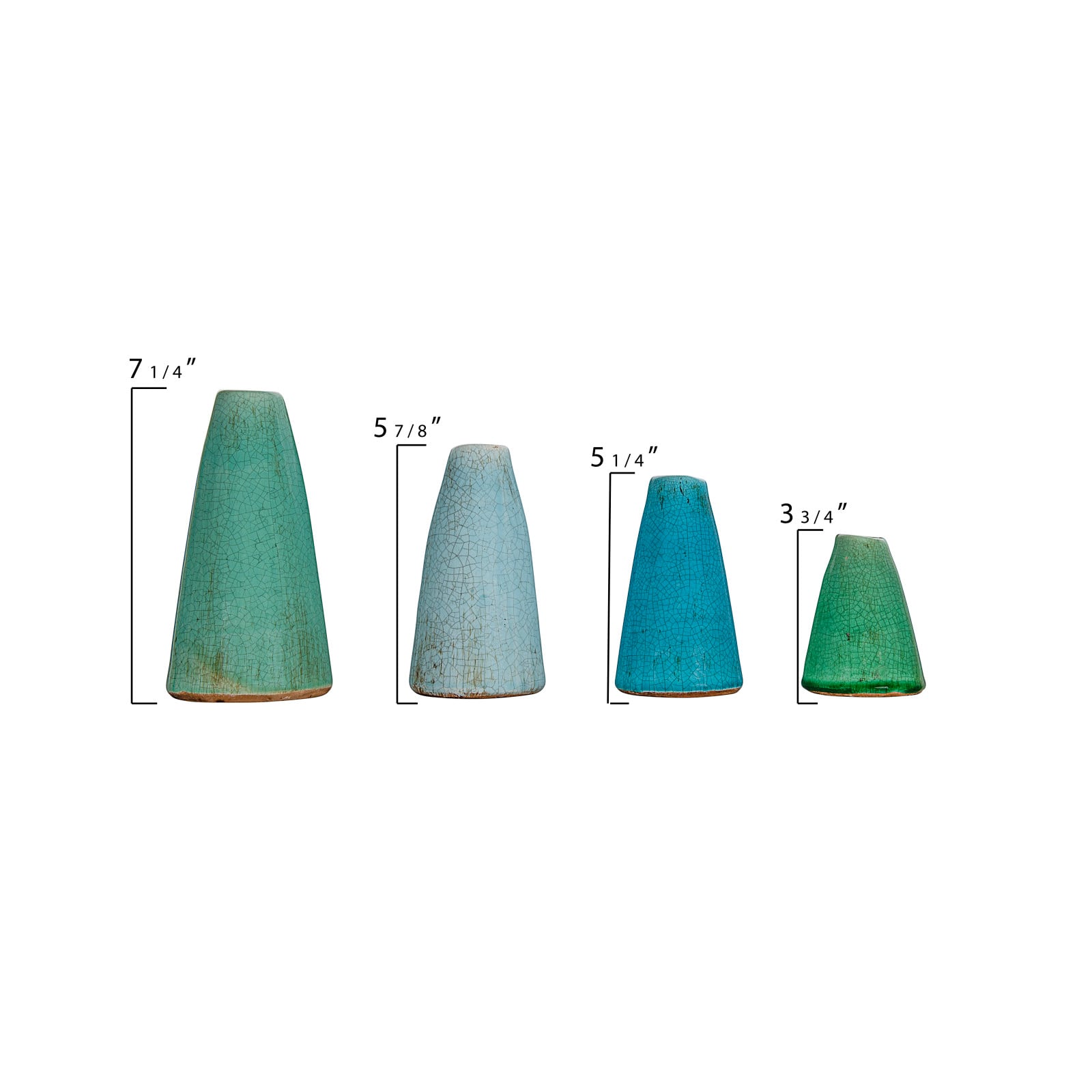 Green &#x26; Blue Terracotta Vase Set