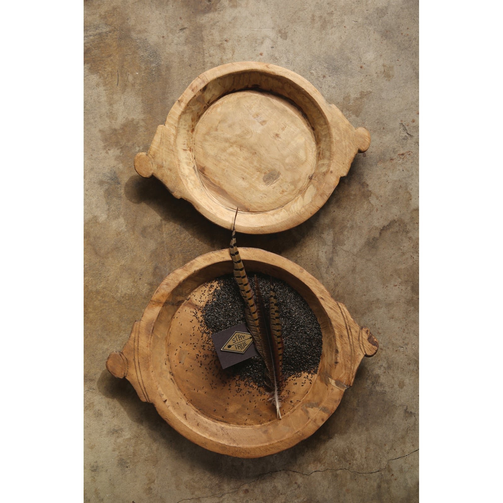 Hello Honey&#xAE; Hand Carved Wooden Bowl Set