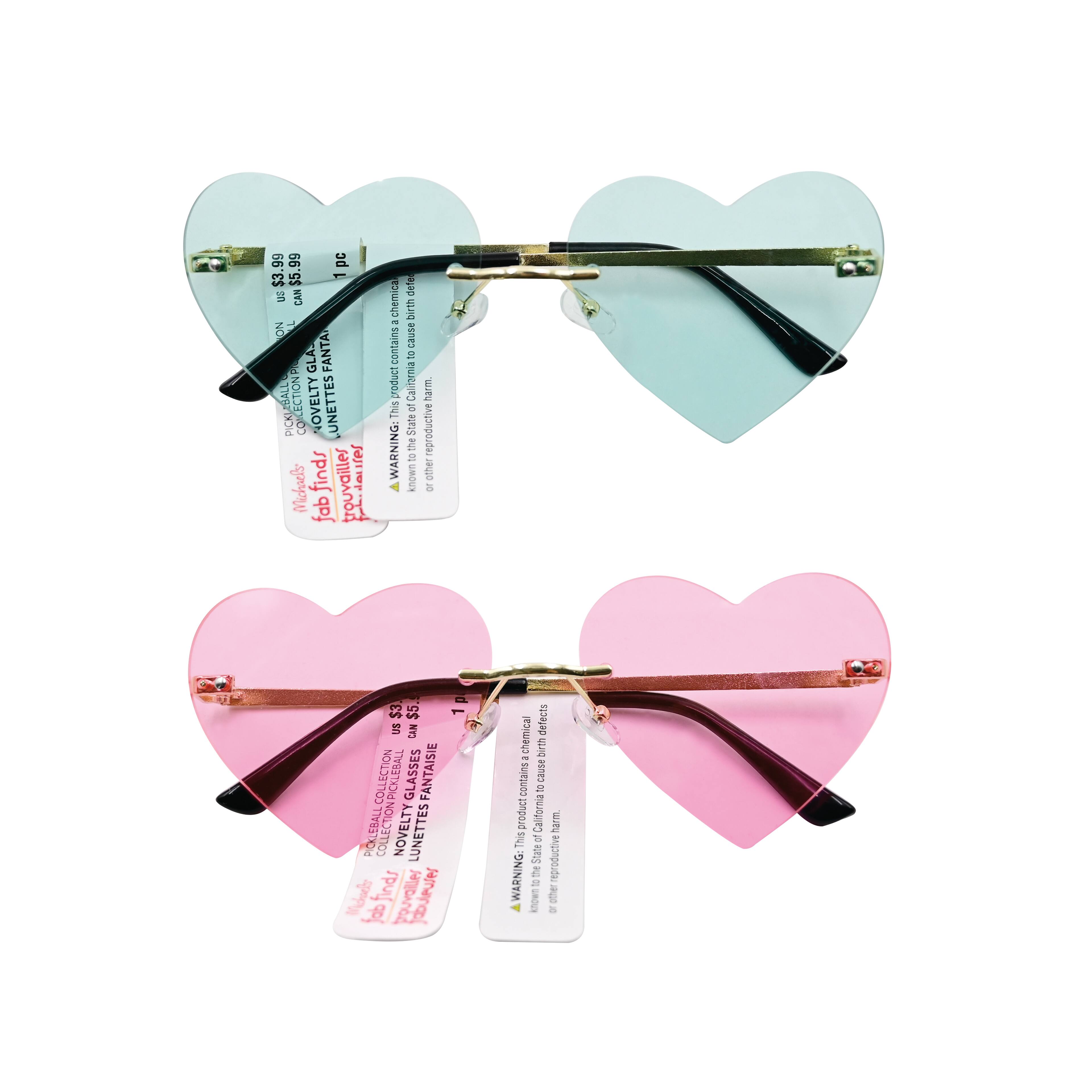 Assorted Heart Novelty Glasses, 1pc. by Fab Finds