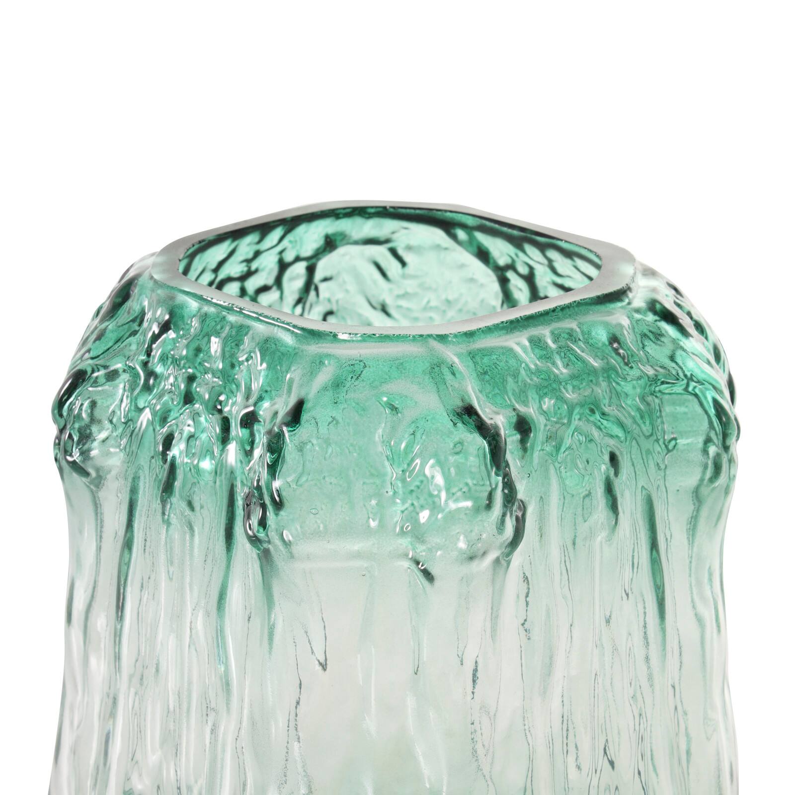9" Green Glass Vase